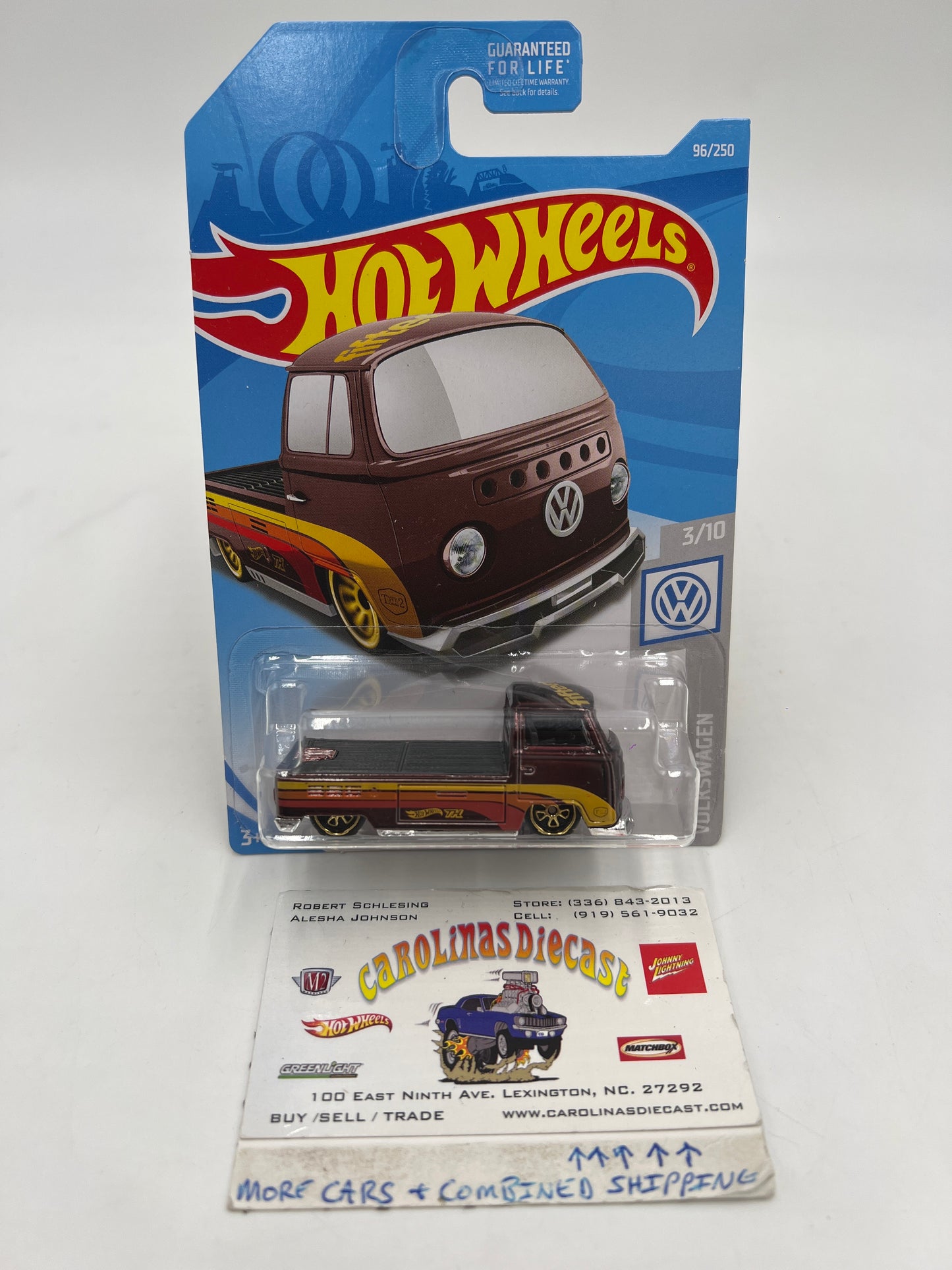 2019 Hot Wheels Super Treasure Hunt #96 Volkswagen T2 Pickup Brown W/Protector