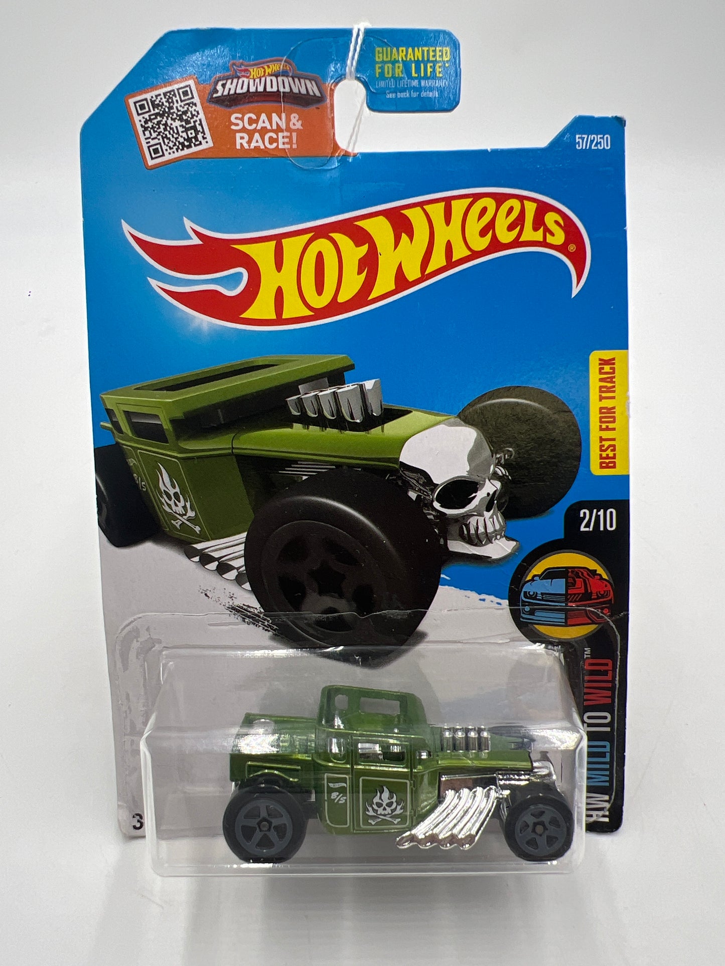 2016 Hot Wheels Mild to Wild #57 Bone Shaker Green 56B