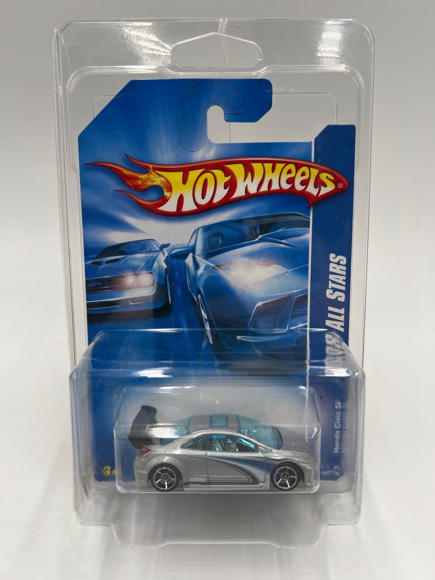 2008 Hot Wheels All Stars #47 Kmart Exclusive Honda Civic Si Silver W/Protector SR