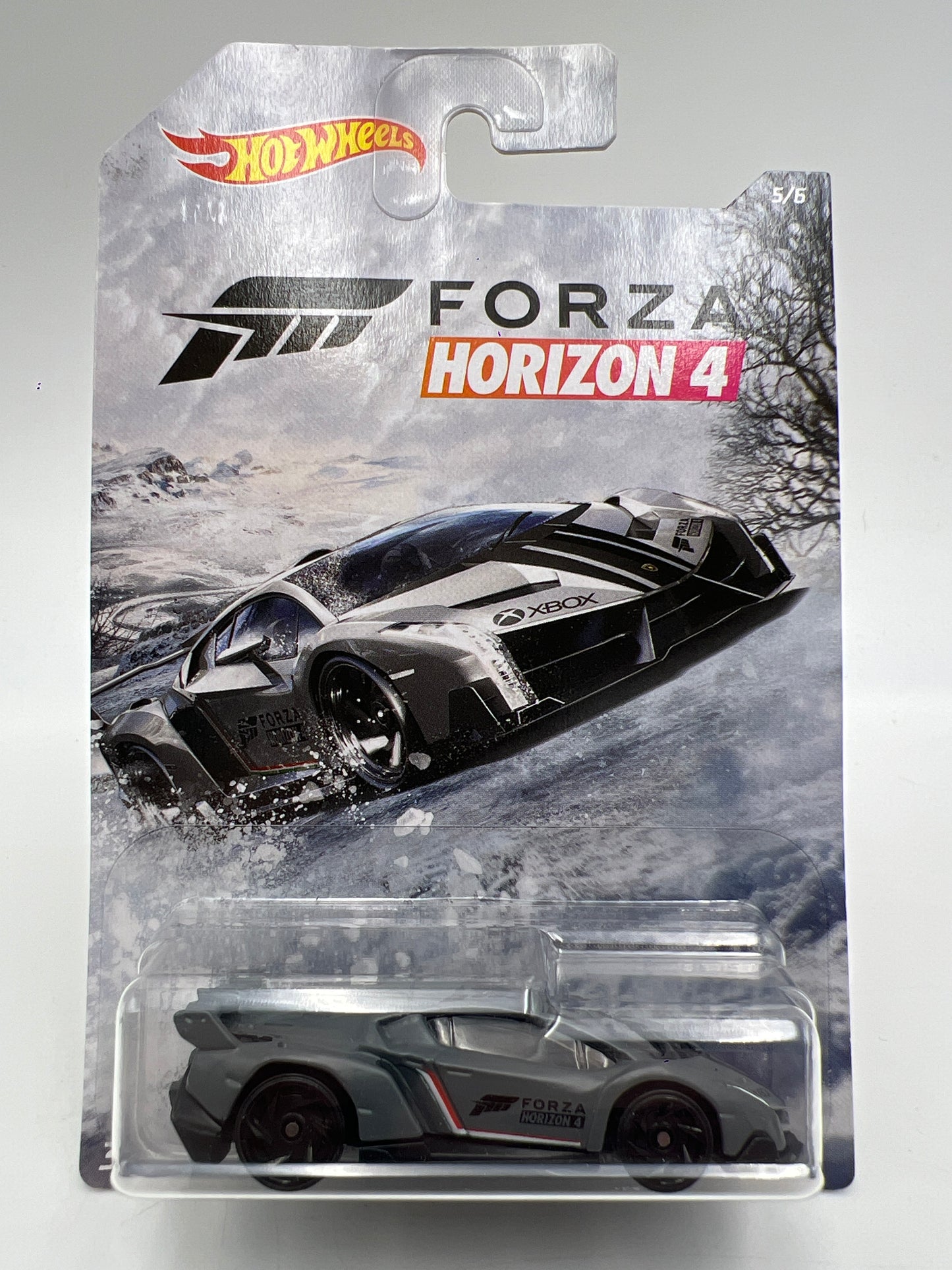Hot Wheels Forza Horizon 4 #5 Lamborghini Veneno Gray 166A