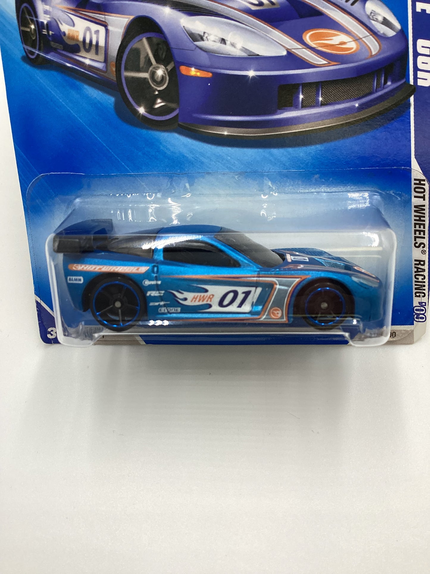 2009 Hot Wheels #071 Corvette C6R Blue 14i