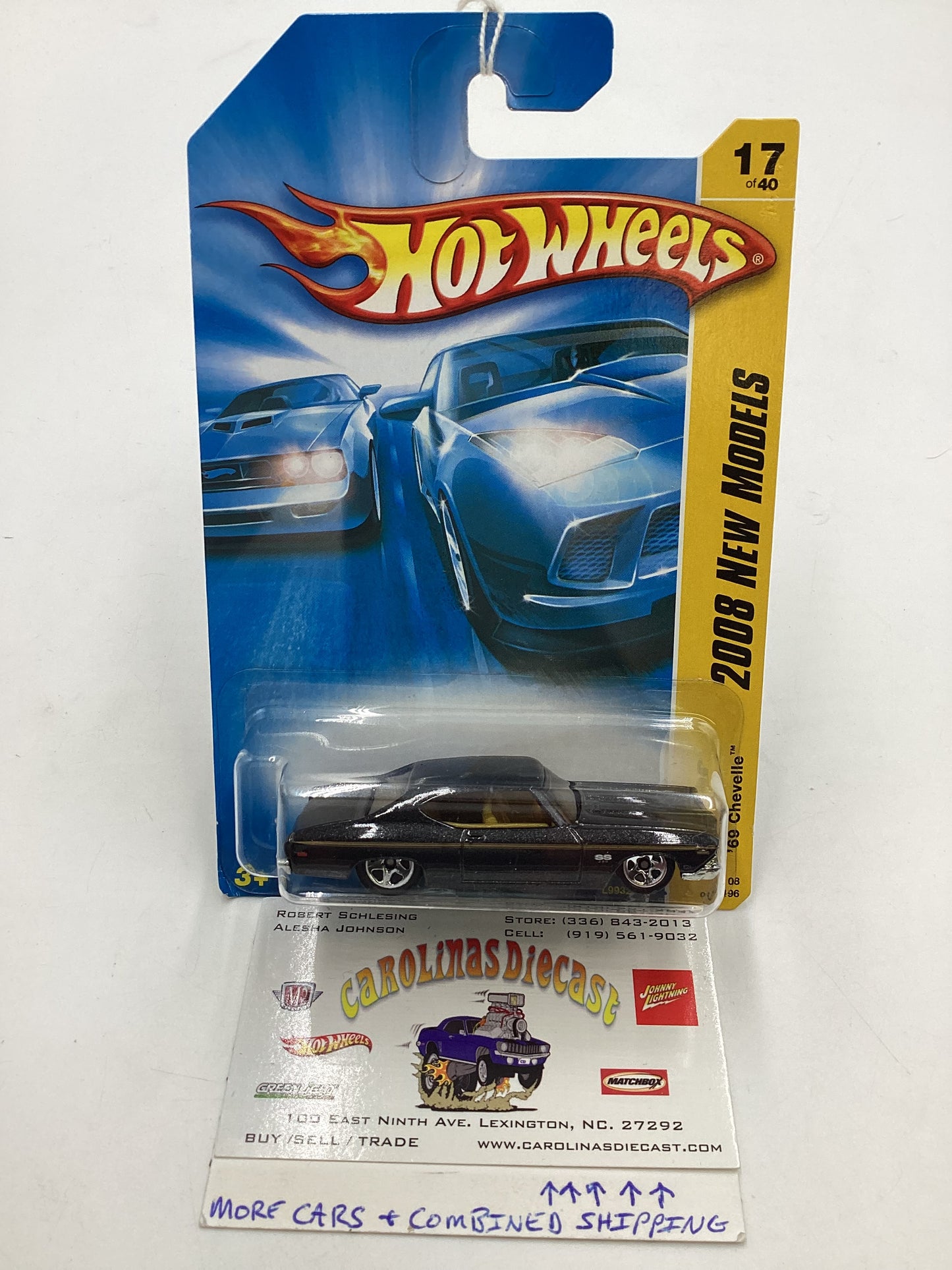 2008 Hot Wheels New Models #17 69 Chevelle Black 12E