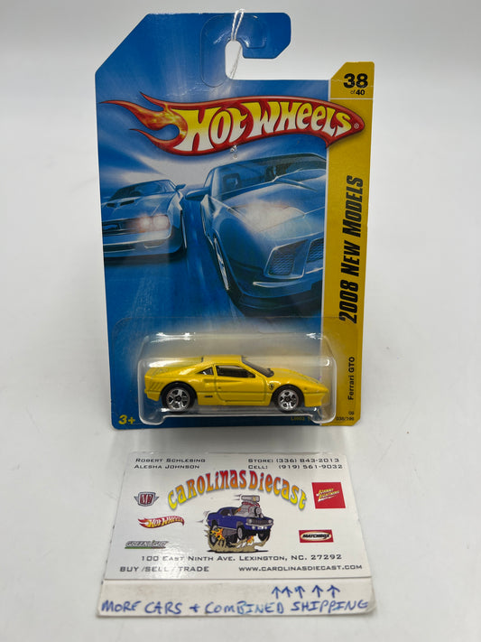 2008 Hot Wheels New Models #038 Ferrari GTO Yellow *Card Not Perfect*