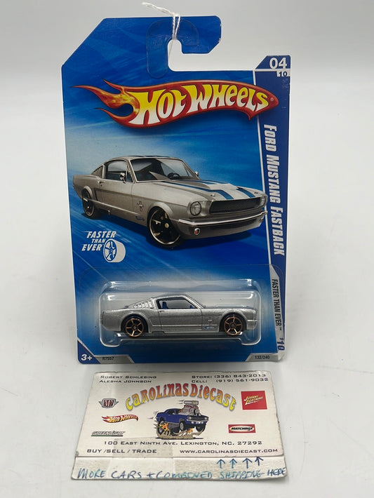 2010 Hot Wheels Faster Than Ever Ford Mustang Fastback Silver 132/240 26H