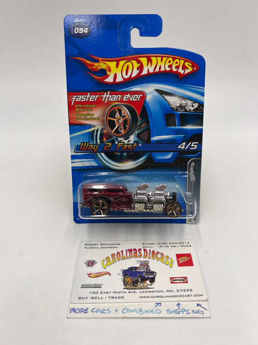 2005 Hot Wheels Faster Than Ever #94 Way 2 Fast Red W/Protector