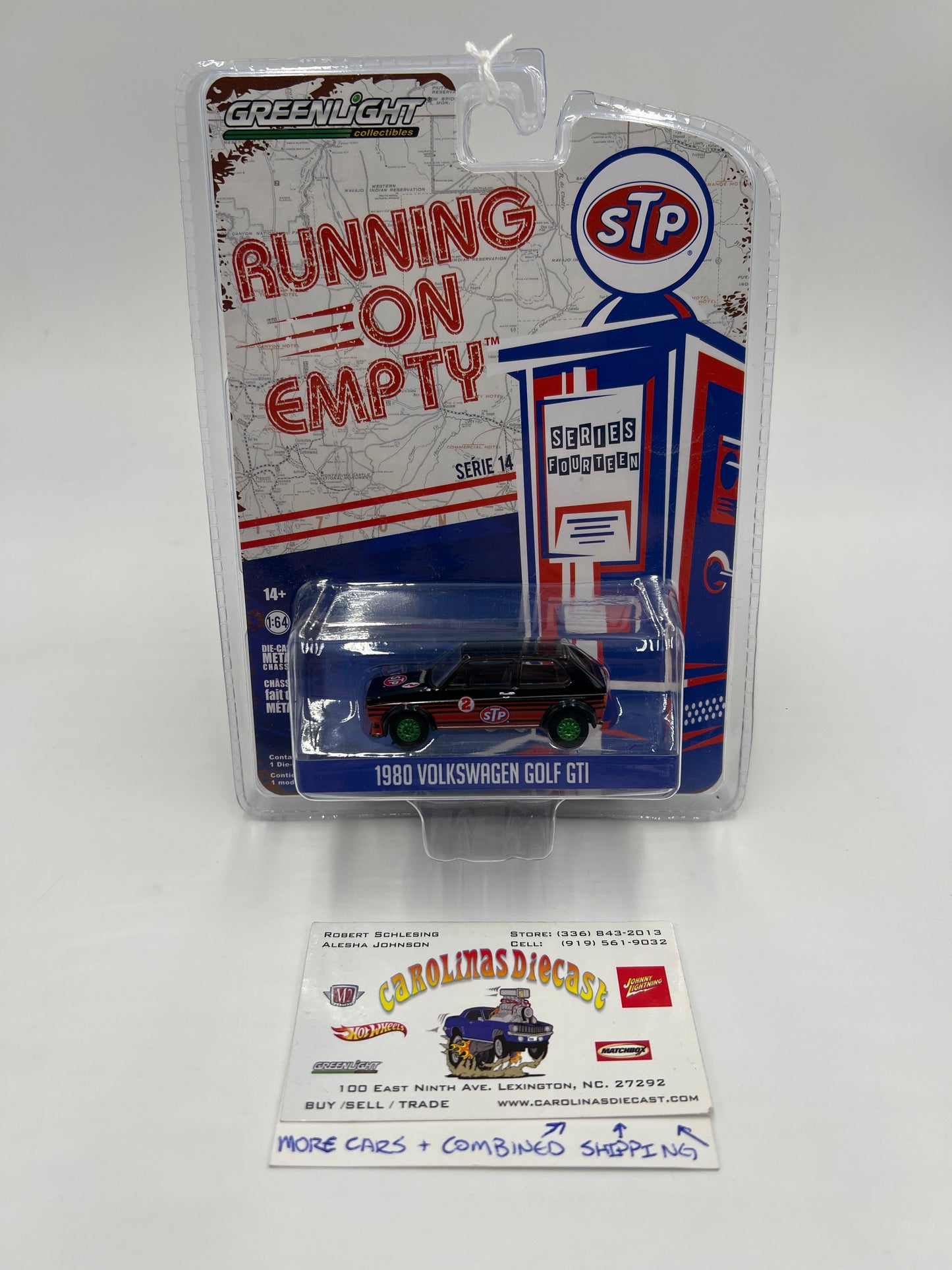 Greenlight Running On Empty Series 14 STP CHASE 1980 Volkswagen Golf GTI Black/Red