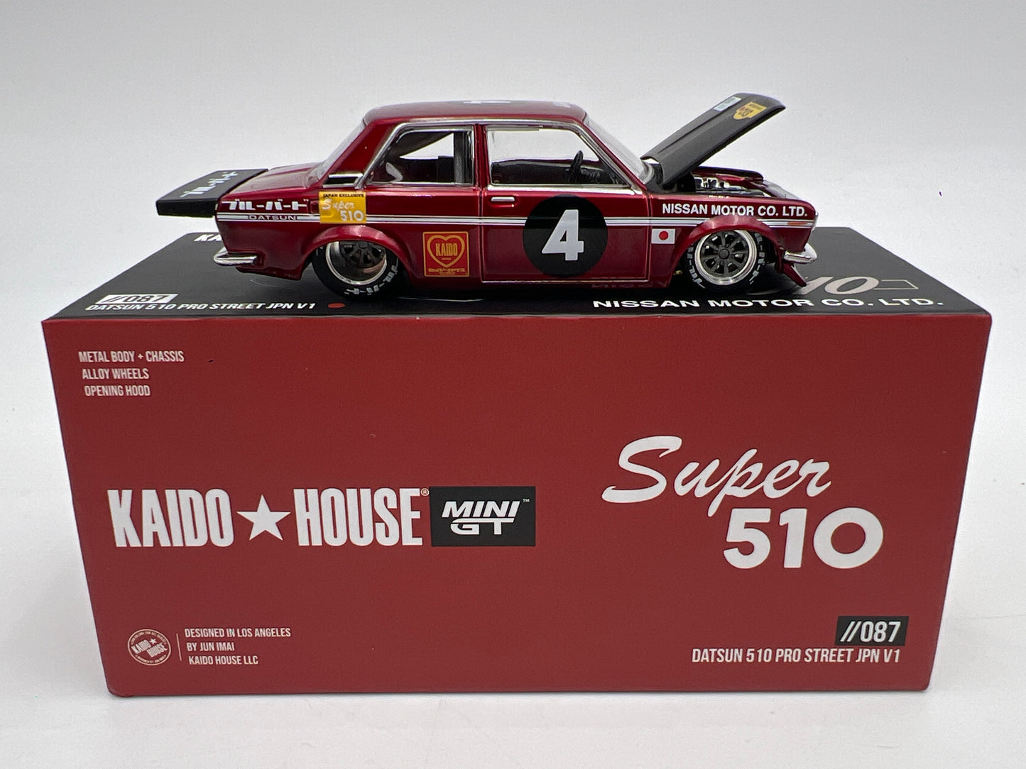 Mini GT Kaido House #087 Datsun 510 Pro Street JPN V1 Red