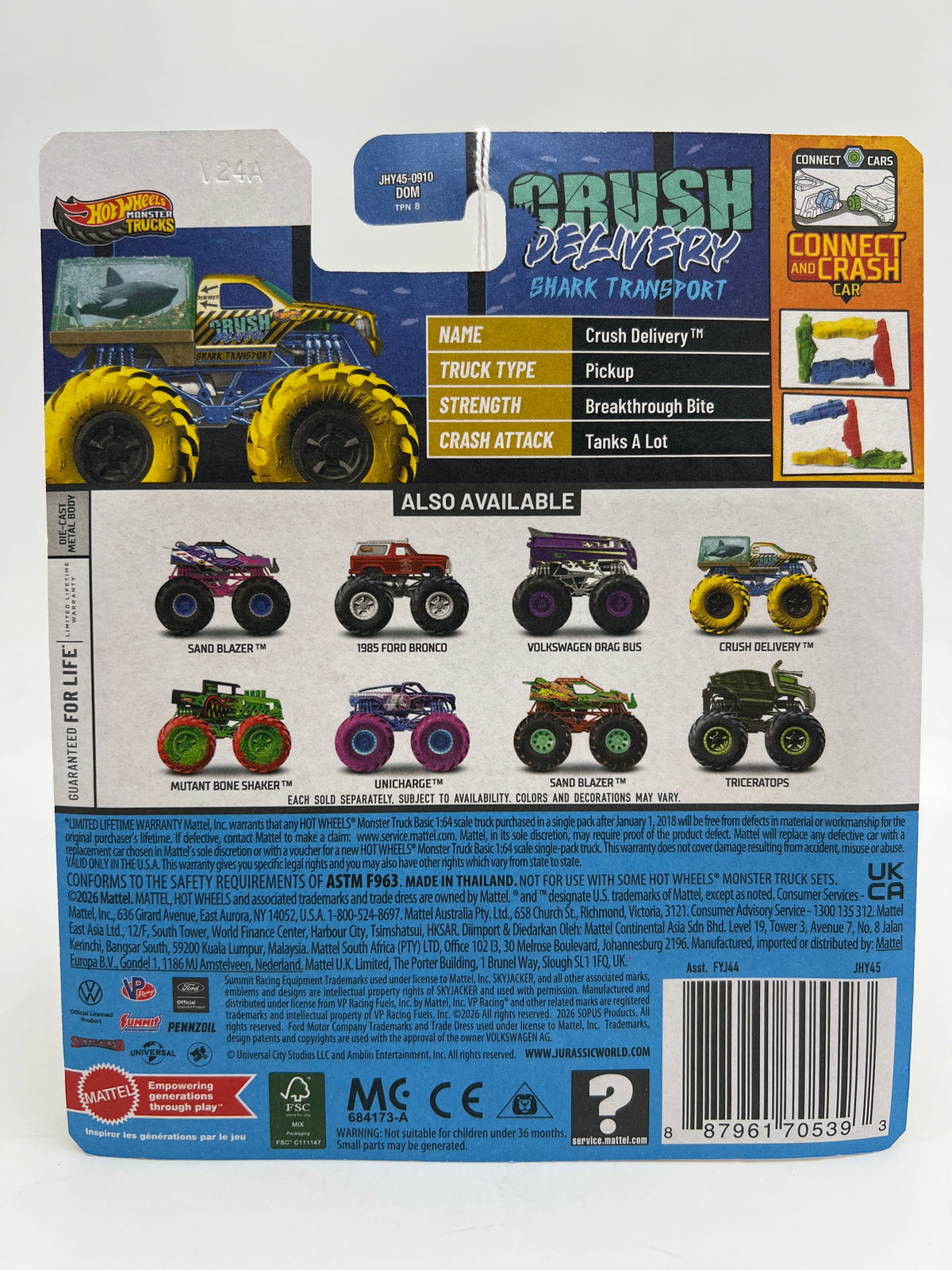 2026 Hot Wheels Monster Trucks Beast Bashers #5 Crush Delivery Shark Transport