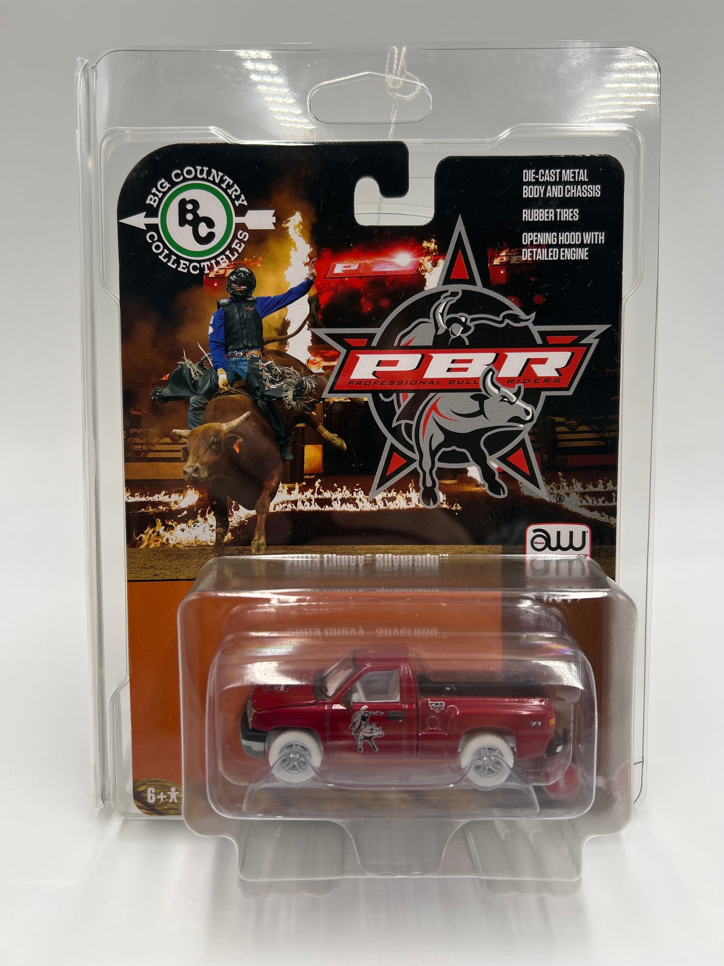 Auto World CHASE Big Country Collectibles PBR #1 2003 Chevy Silverado Cateye Ultra Red W/Protector