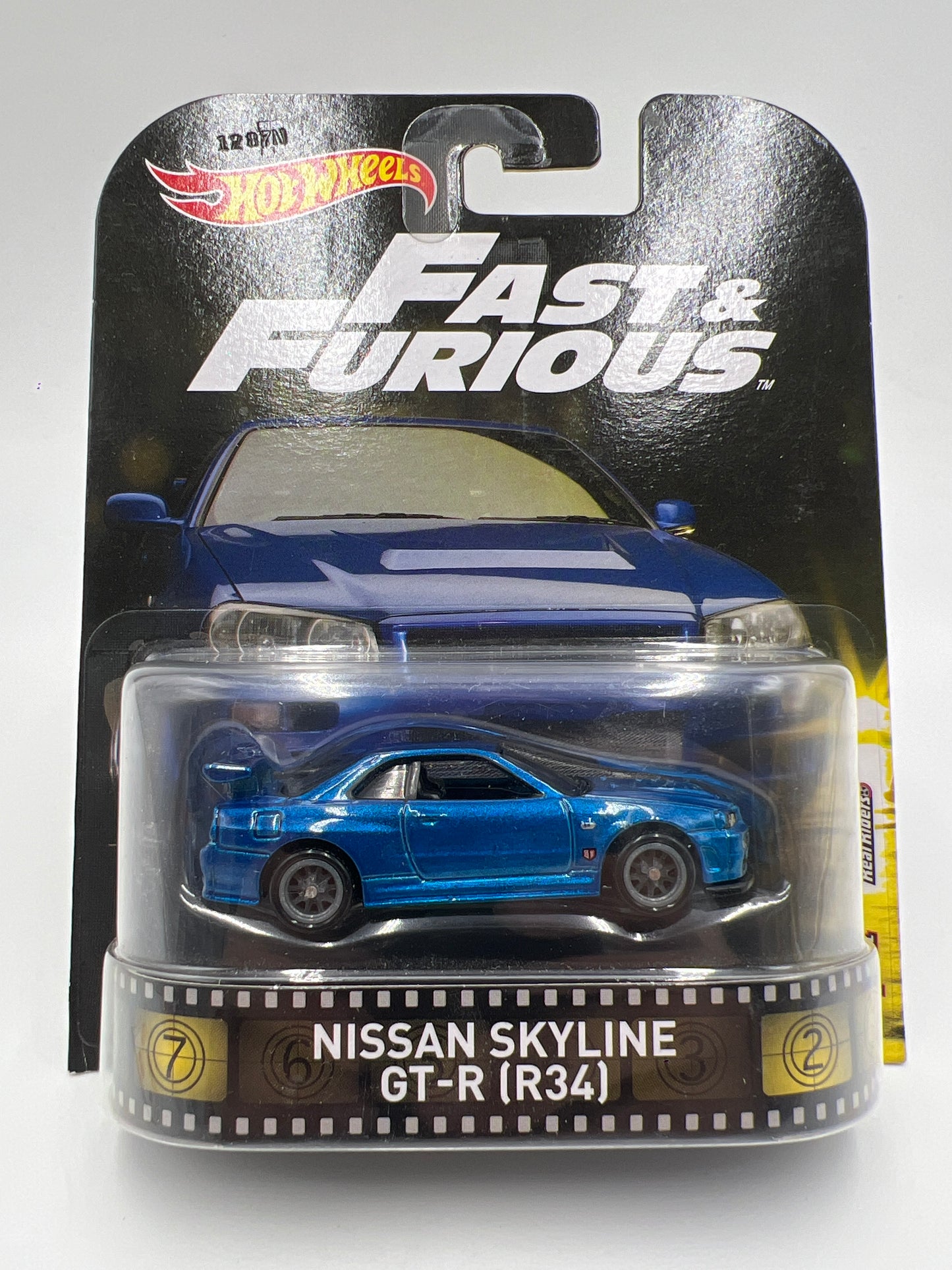 Hot Wheels Retro Entertainment Fast & Furious Nissan Skyline GT-R R34 Blue W/Protector