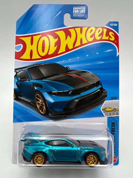 2026 Hot Wheels Super Treasure Hunt #43 Ford Mustang GTD Blue W/Protector Cracked Blister