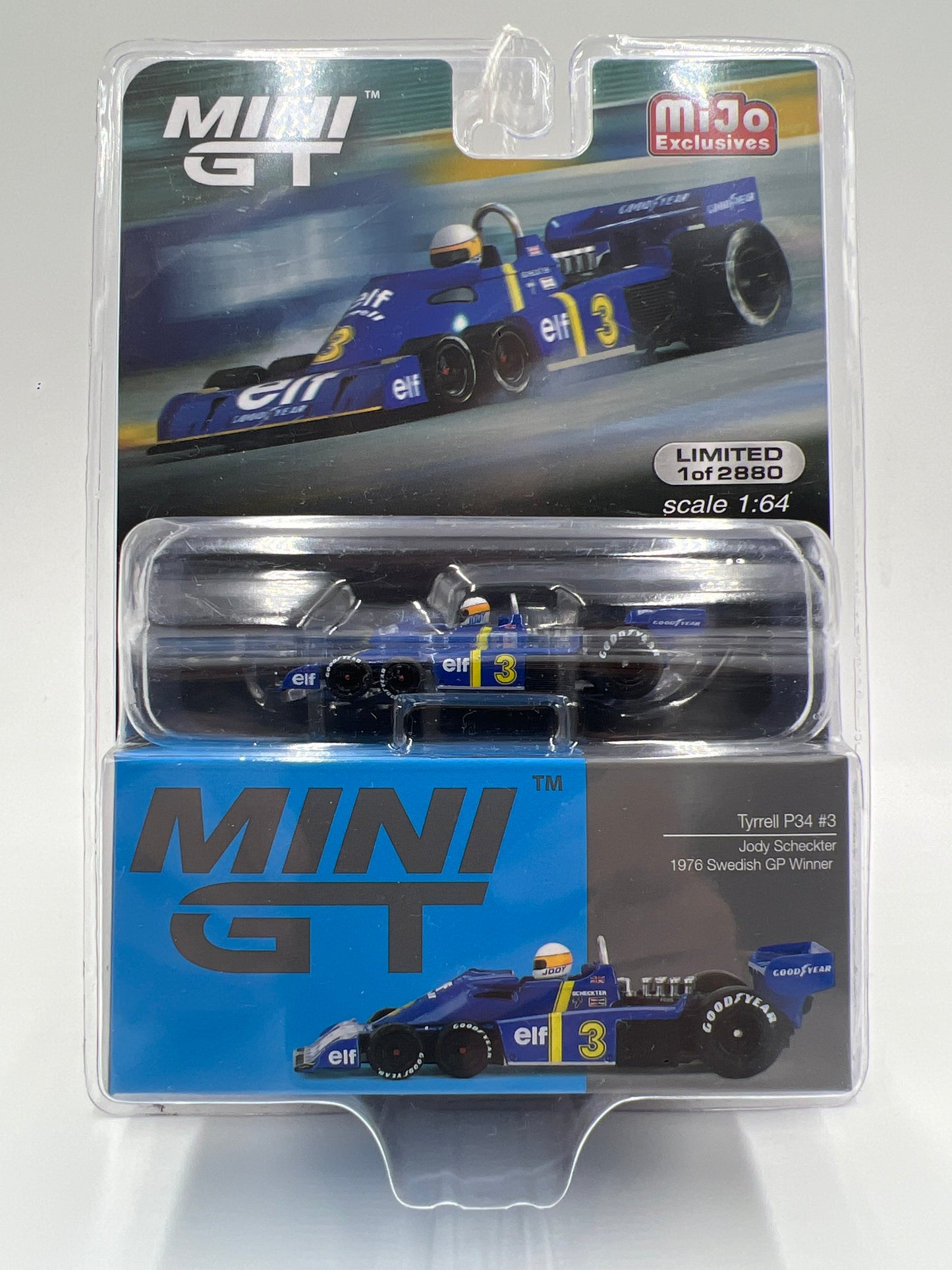 Mini GT Mijo Exclusives #583 Tyrell P34 #3 Jody Scheckter Blue