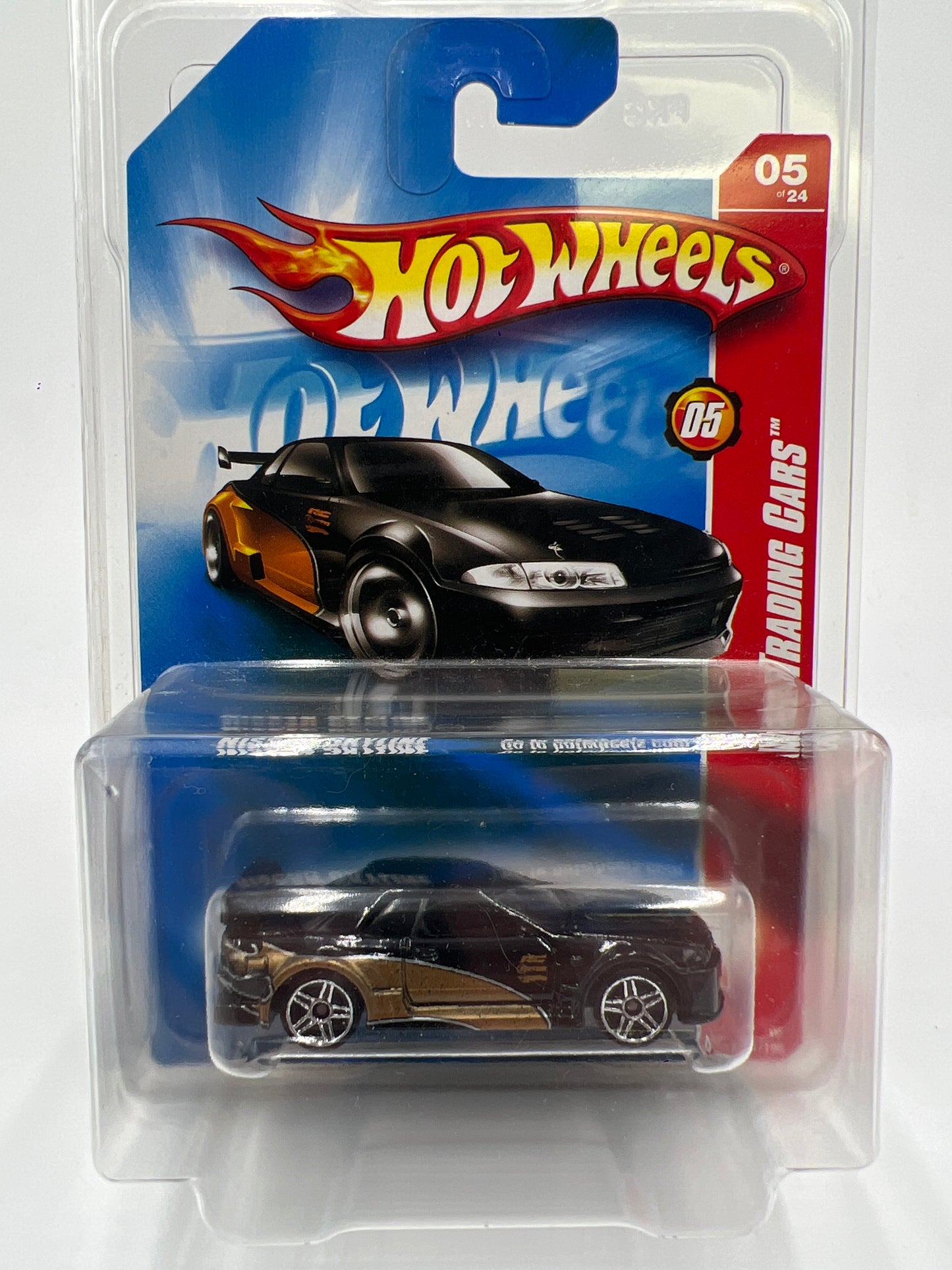 2008 Hot Wheels Web Trading Cars #81 Nissan Skyline Black/Gold W/Protector