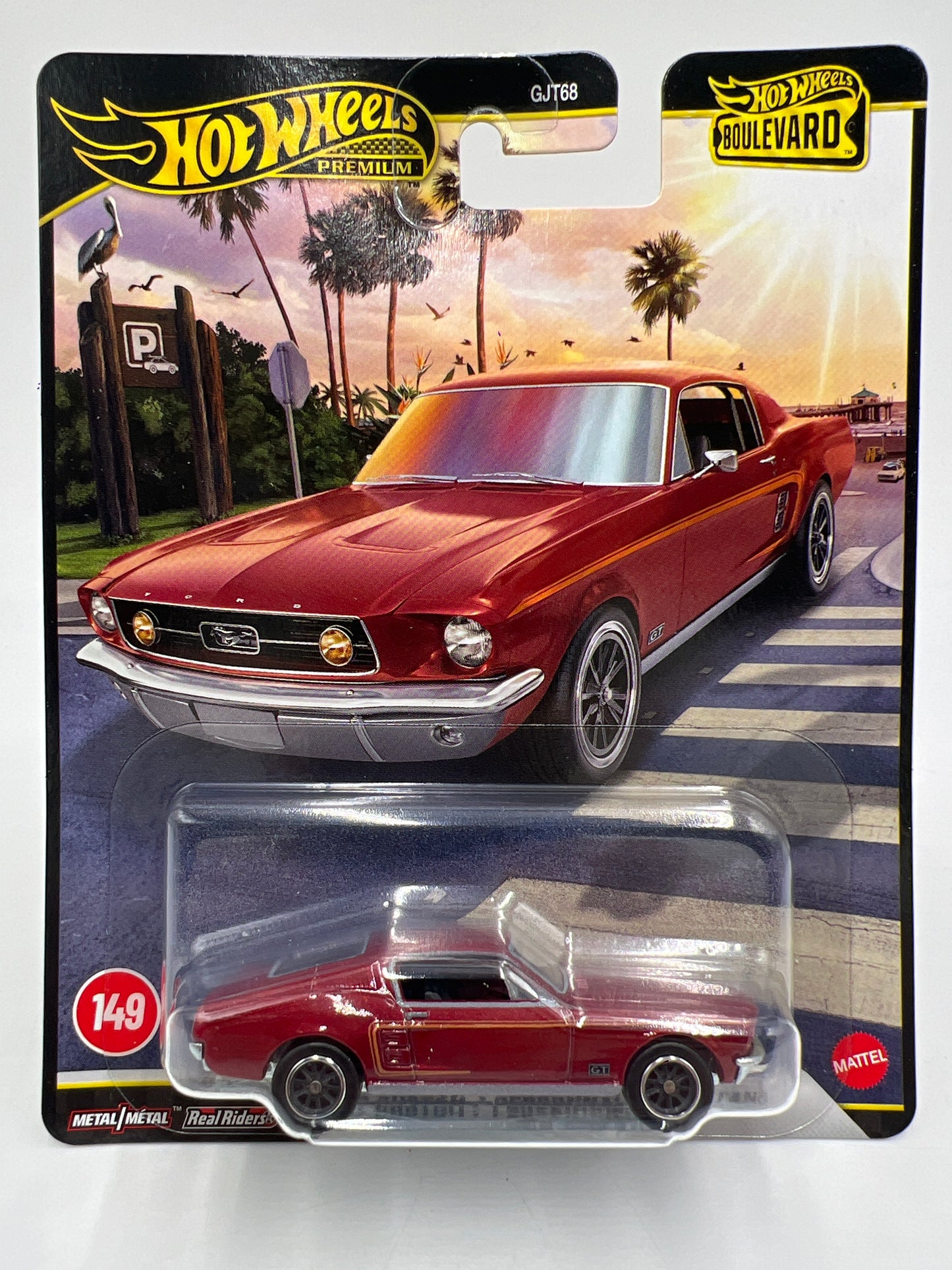 Hot Wheels Premium Boulevard #149 67 Custom Mustang Red 264C