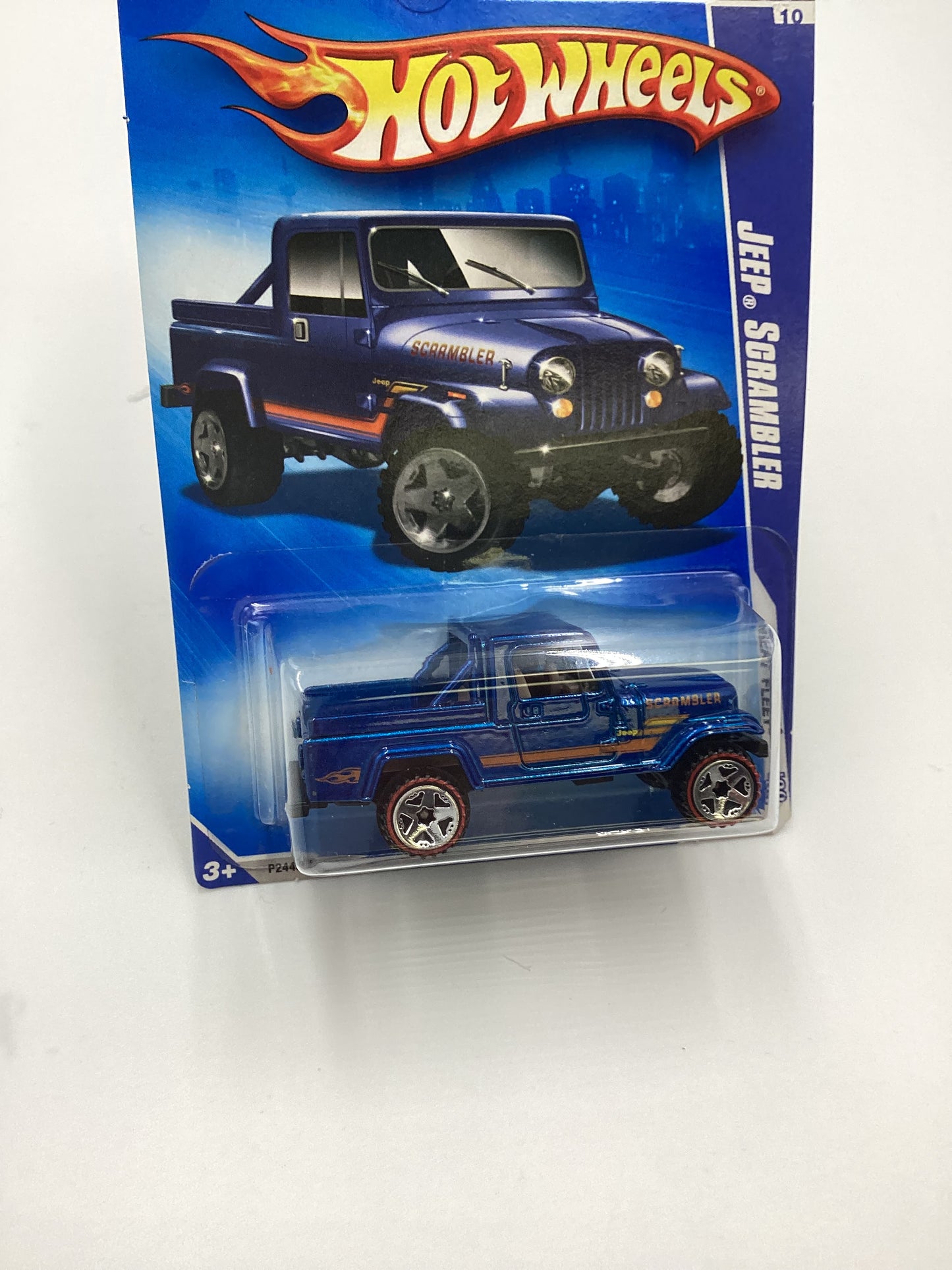 2009 Hot Wheels #123 Jeep Scrambler Blue Redline Tires Walmart Exclusive 237F