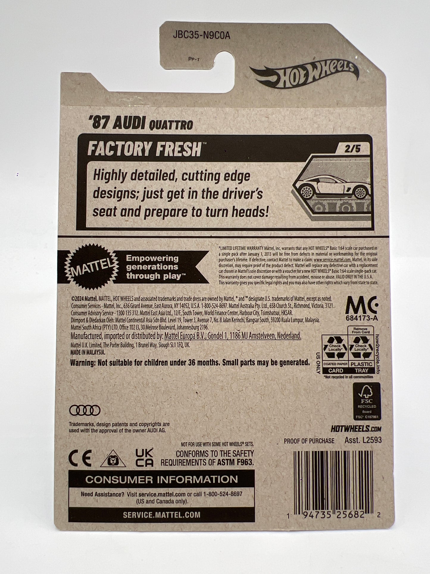 2025 Hot Wheels A Case Super Treasure Hunt #16 87 Audi Quattro Green W/Protector #2
