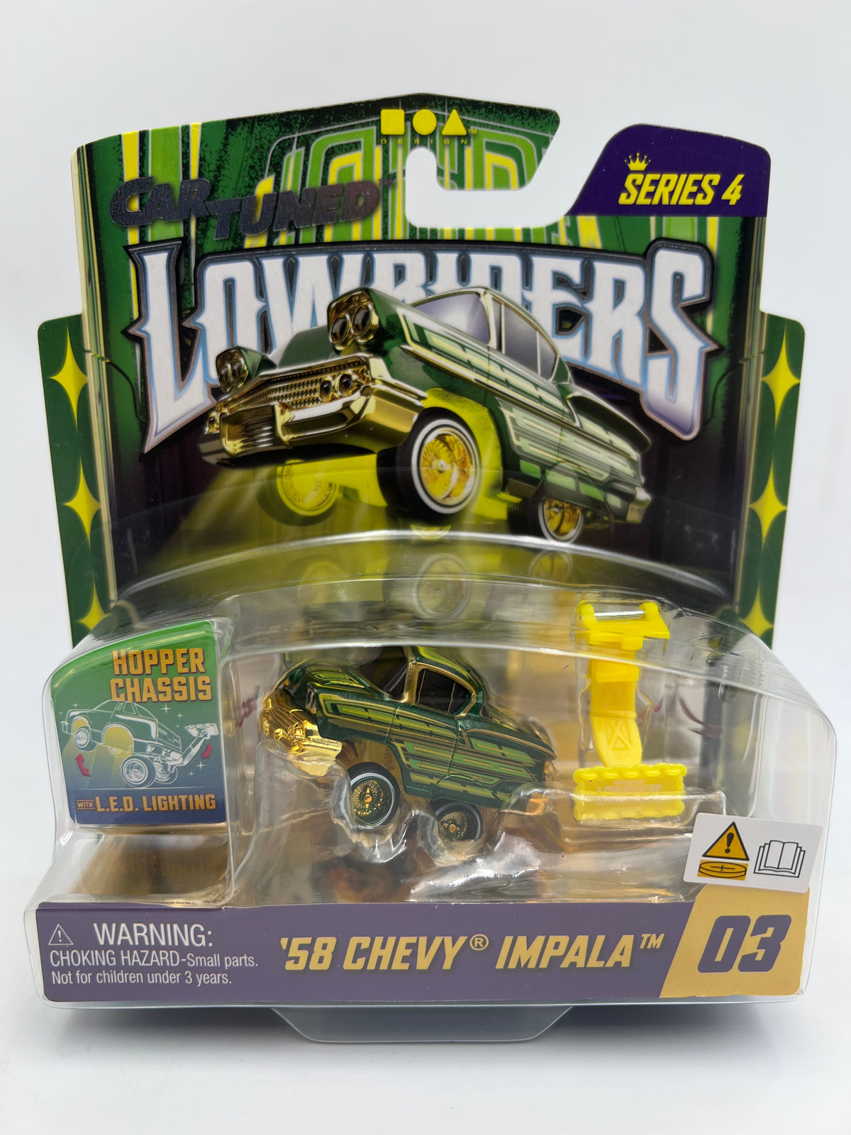 MGA Car Tuned Series 4 Show Glow Lowriders #3 58 Chevy Impala Green