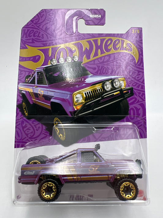 Hot Wheels 57th Anniversary Pearl and Chrome #3 73 Jeep J10 Purple 163A