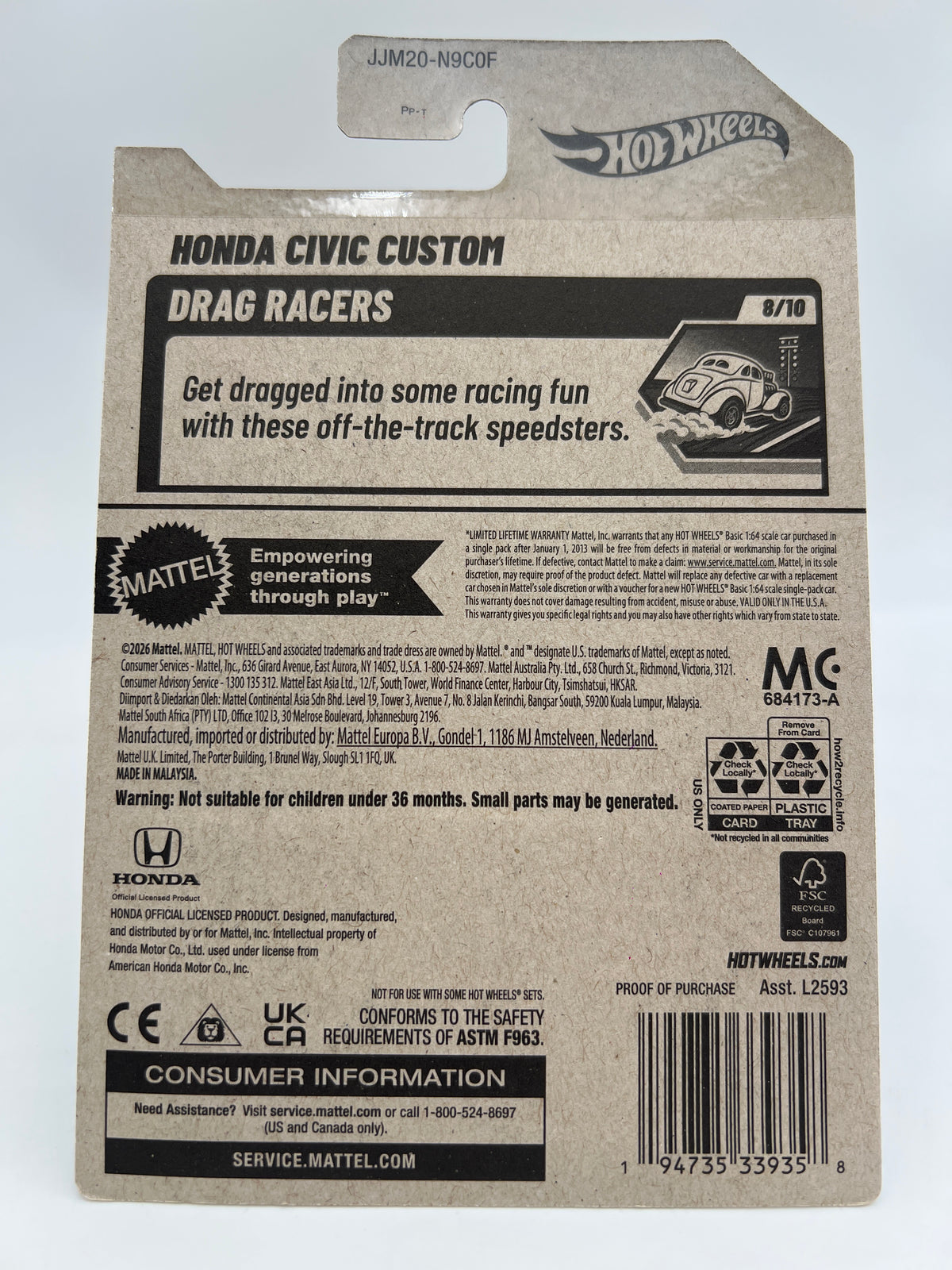 2026 Hot Wheels Super Treasure Hunt #159 Honda Civic Custom Green W/Protector