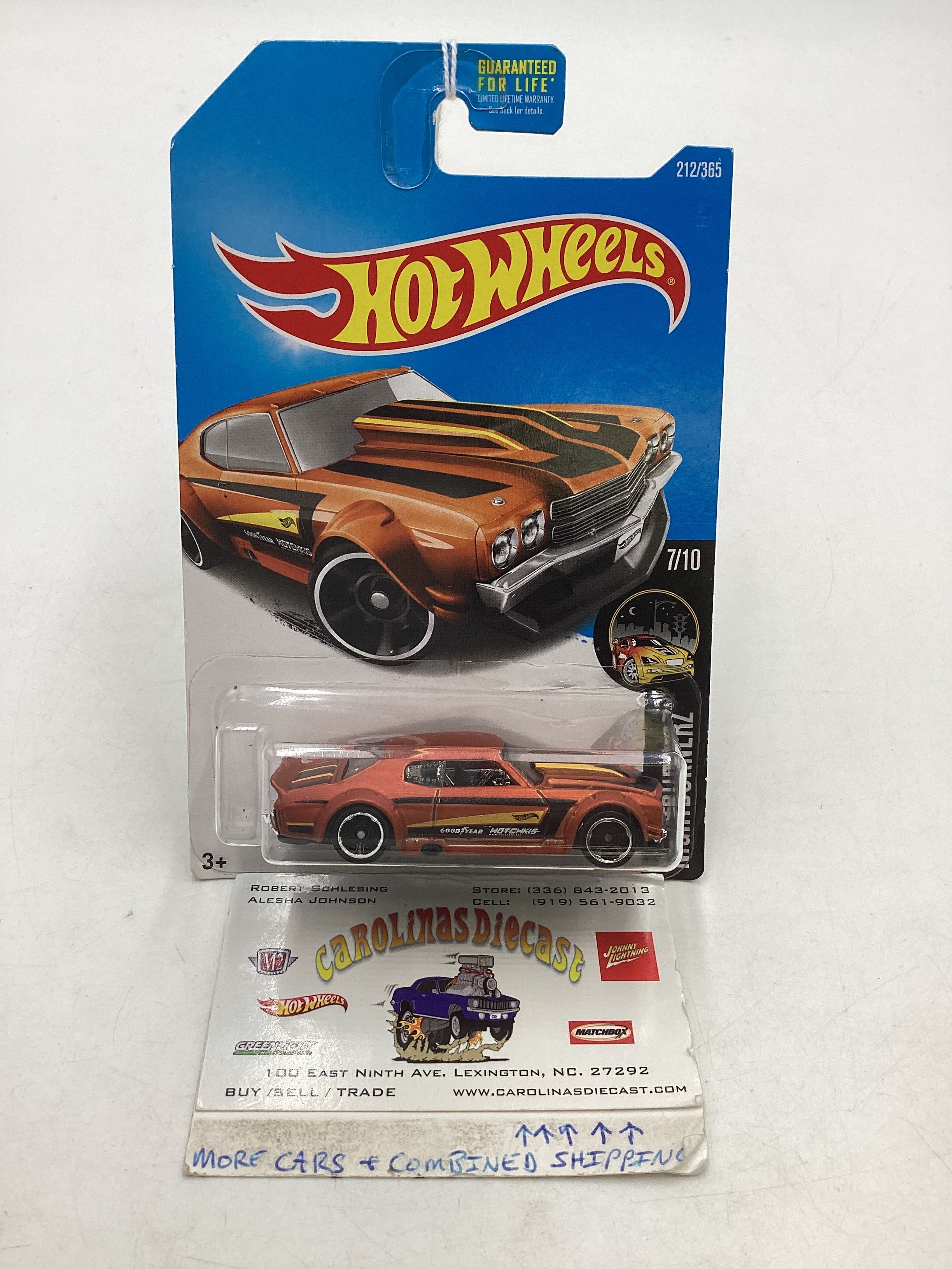 2017 Hot Wheels #212 70 Chevy Chevelle Orange 5A – carolinasdiecast