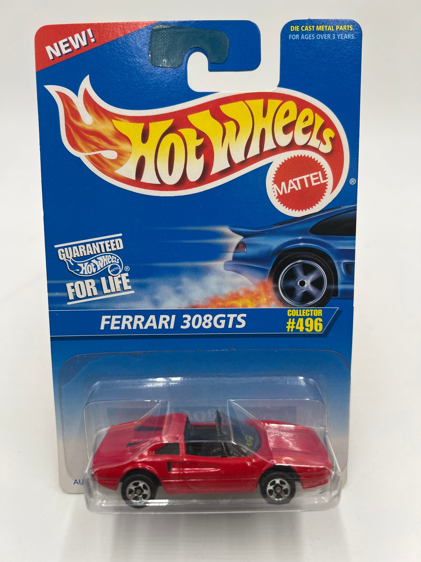 1996 Hot Wheels #496 Ferrari 308 GTS Red W/Protector