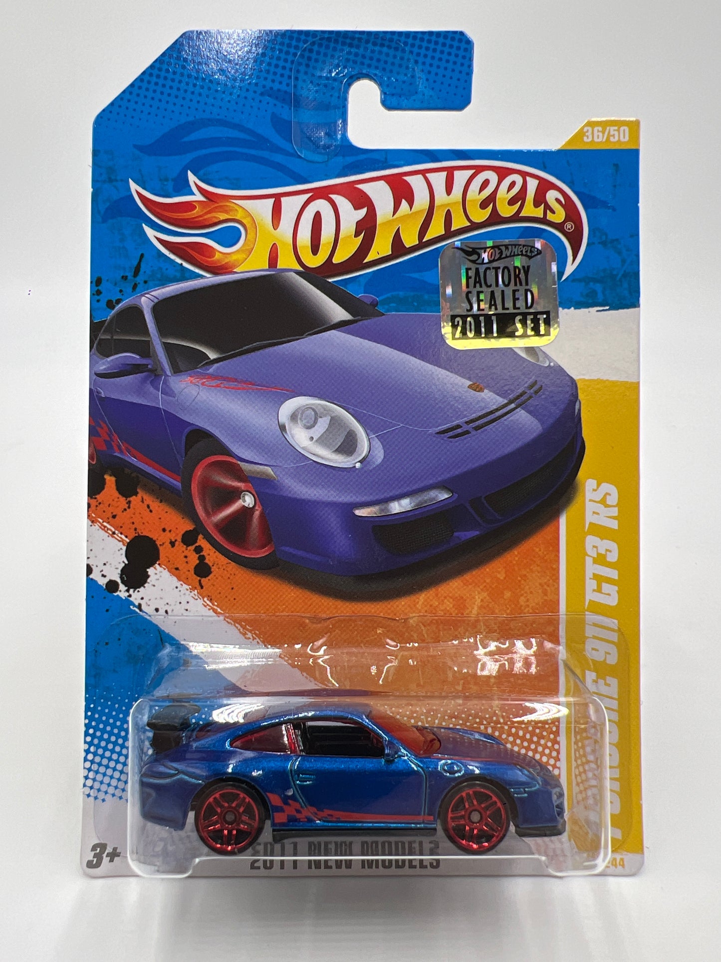 2011 Hot Wheels Factory Sealed New Models #36 Porsche 911 GT3 RS Blue W/Protector