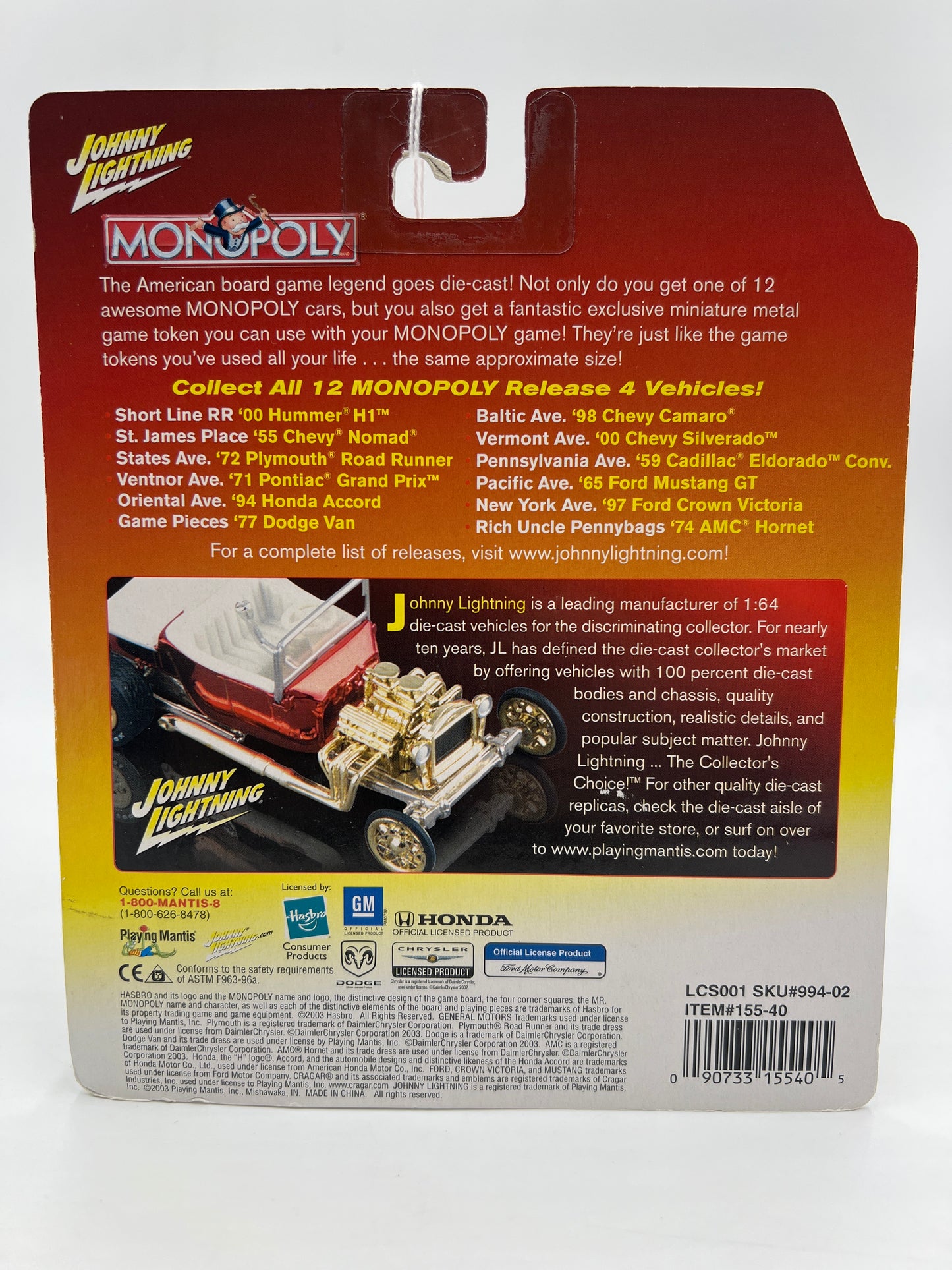 Johnny Lightning Monopoly 1977 Dodge Van 188F