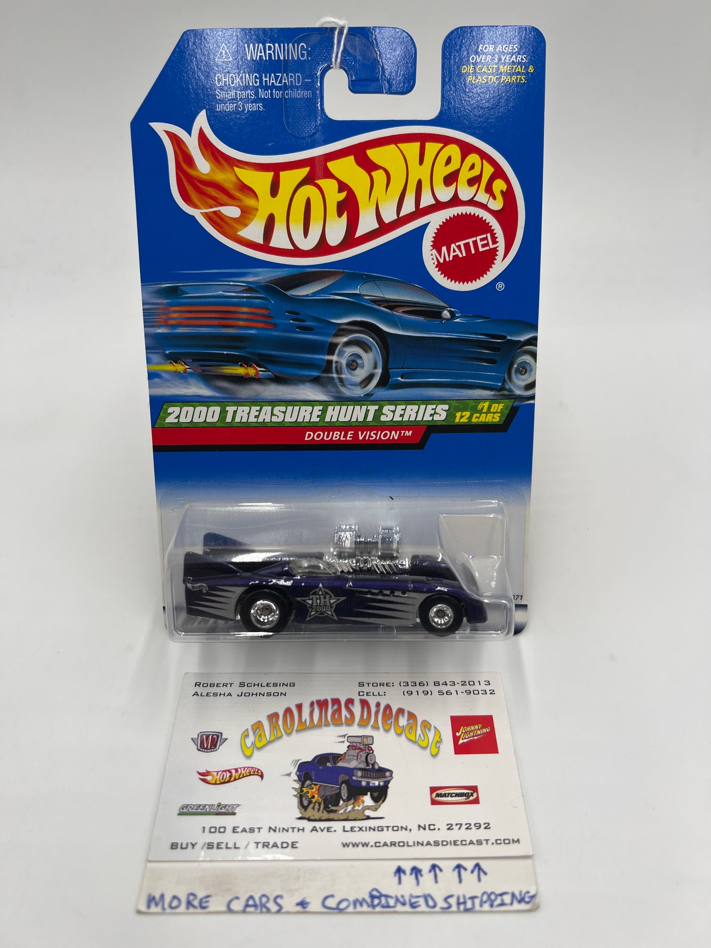 2000 Hot Wheels Treasure Hunt Real Riders #49 Double Vision Purple Bad J Hook 275E