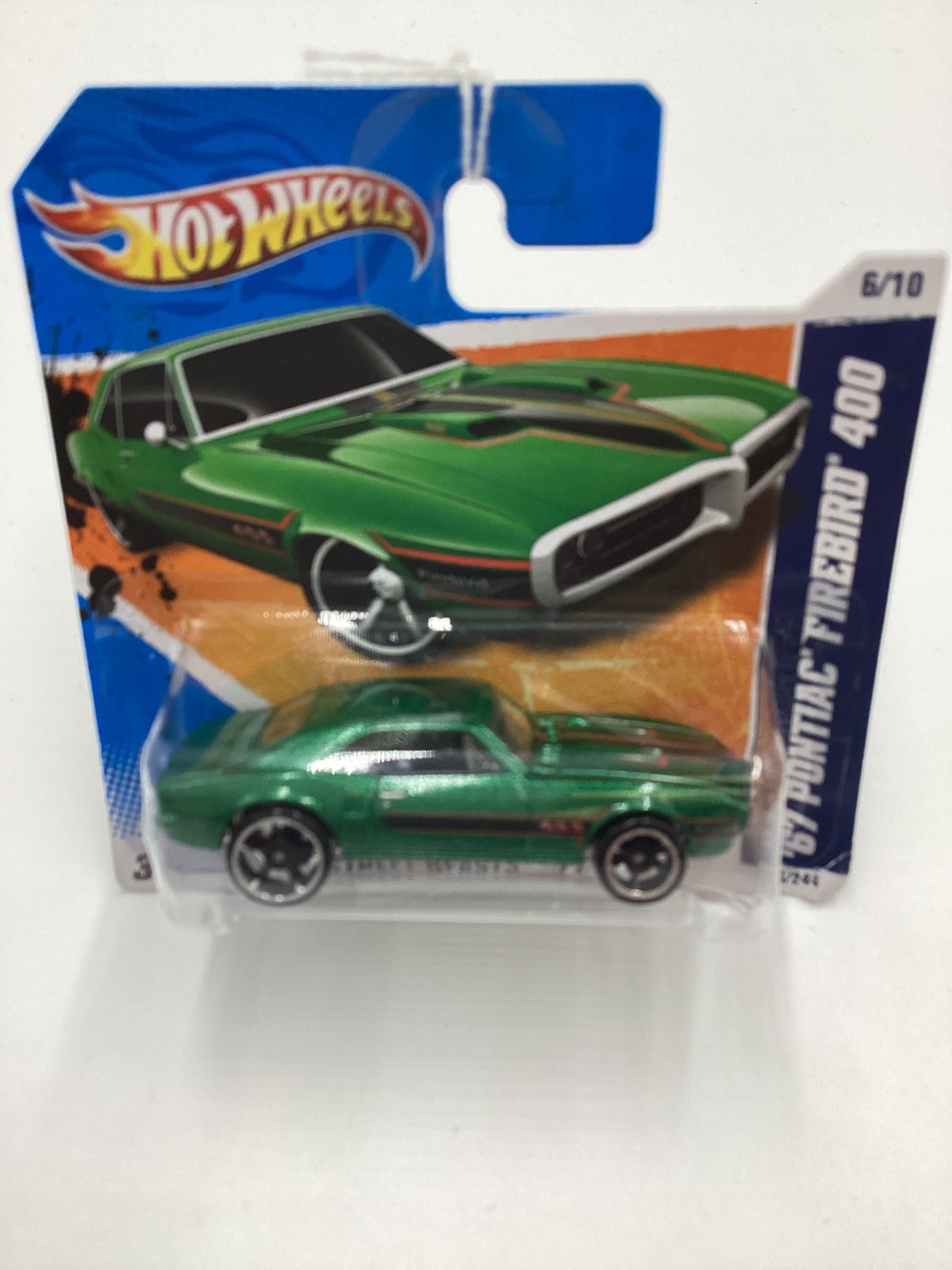 2011 Hot Wheels #86 67 Pontiac Firebird 400 Green Short Card Crushed Blister 59F