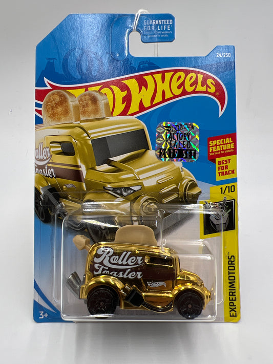 2019 Hot Wheels Experimotors #24 Roller Toaster Gold Chrome Factory Sealed SR