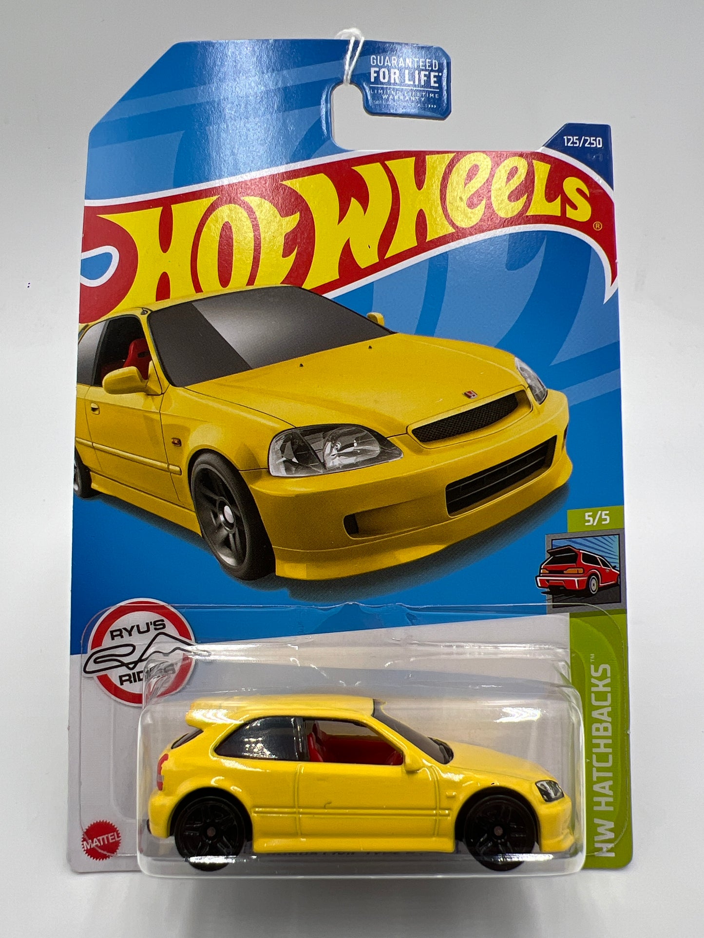 2022 Hot Wheels Hatchbacks #125 99 Honda Civic Type R EK9 Yellow 79A