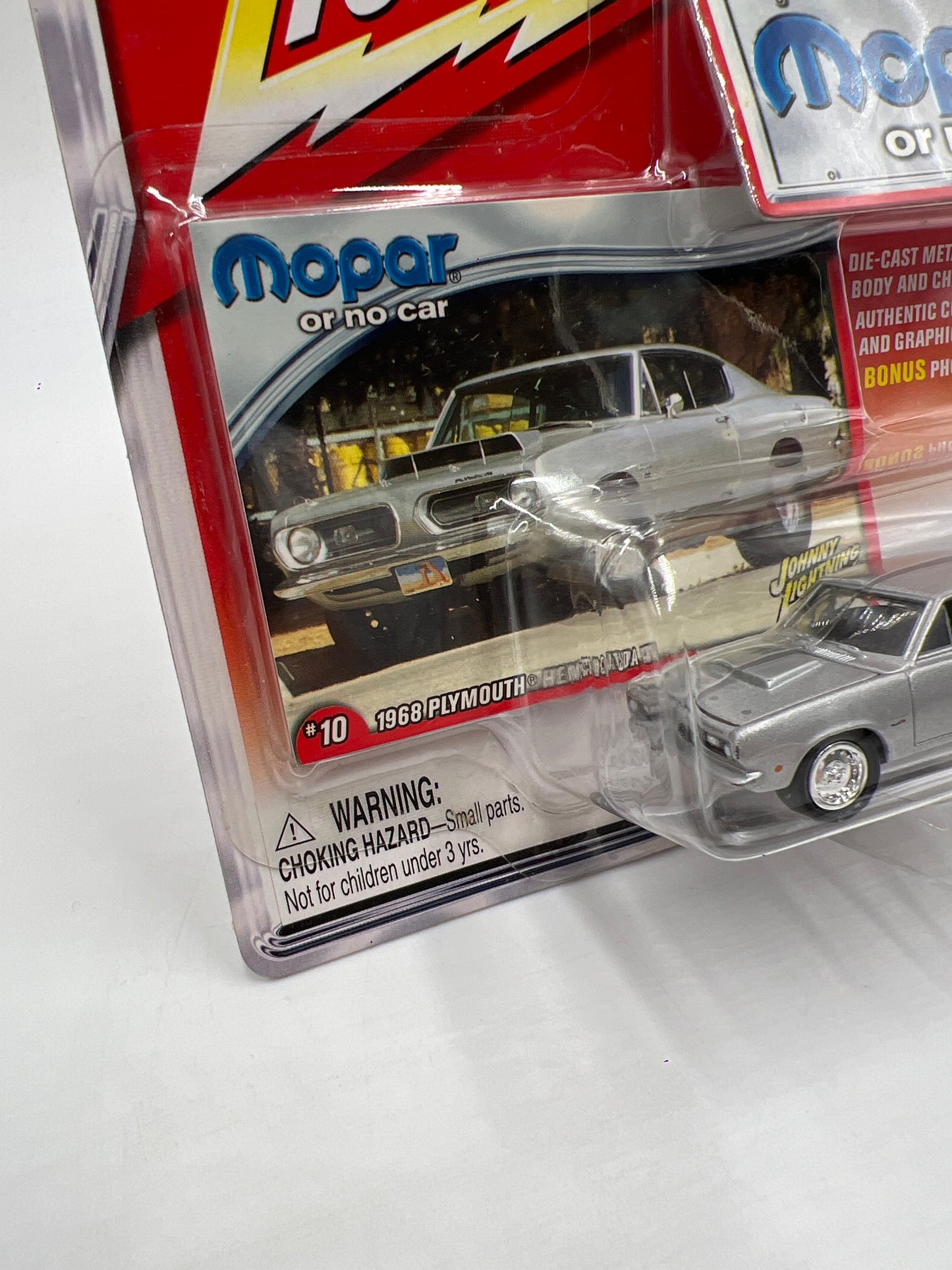 Johnny Lightning Mopar Or No Car #10 1968 Plymouth Hemi Cuda Silver 221G