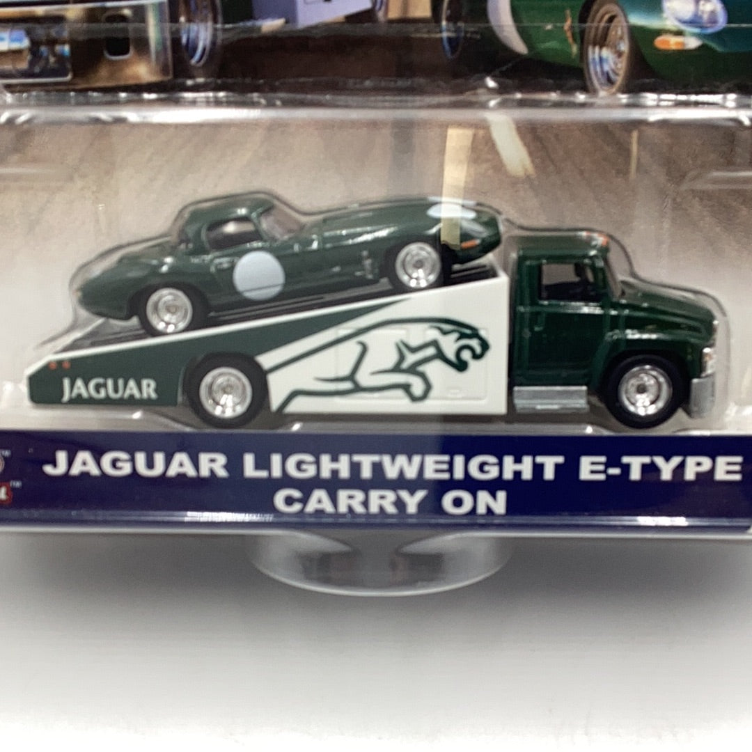Hot wheels car culture team transport #14 Jaguar lightweight E-type carry on 280F