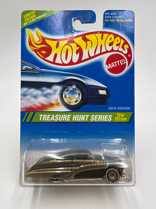 1995 Hot Wheels Treasure Hunt Series #2 Real Riders Gold Passion W/Protector
