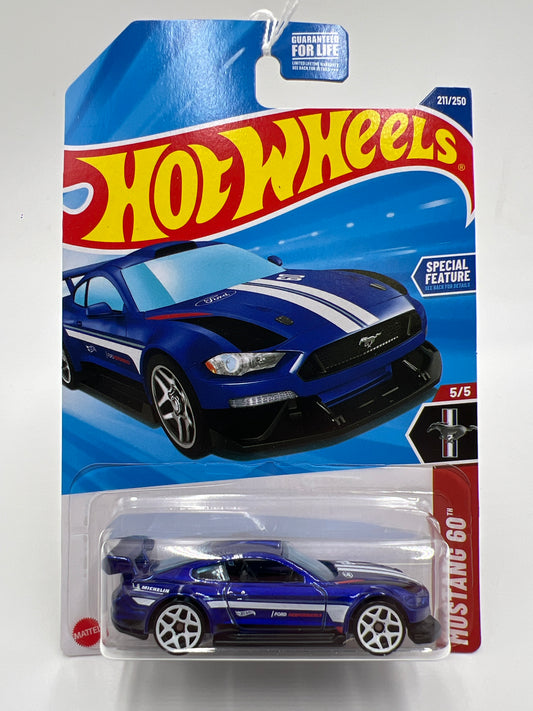 2025 Hot Wheels L Case Mustang 60th #211 Custom 18 Ford Mustang GT Blue 20D