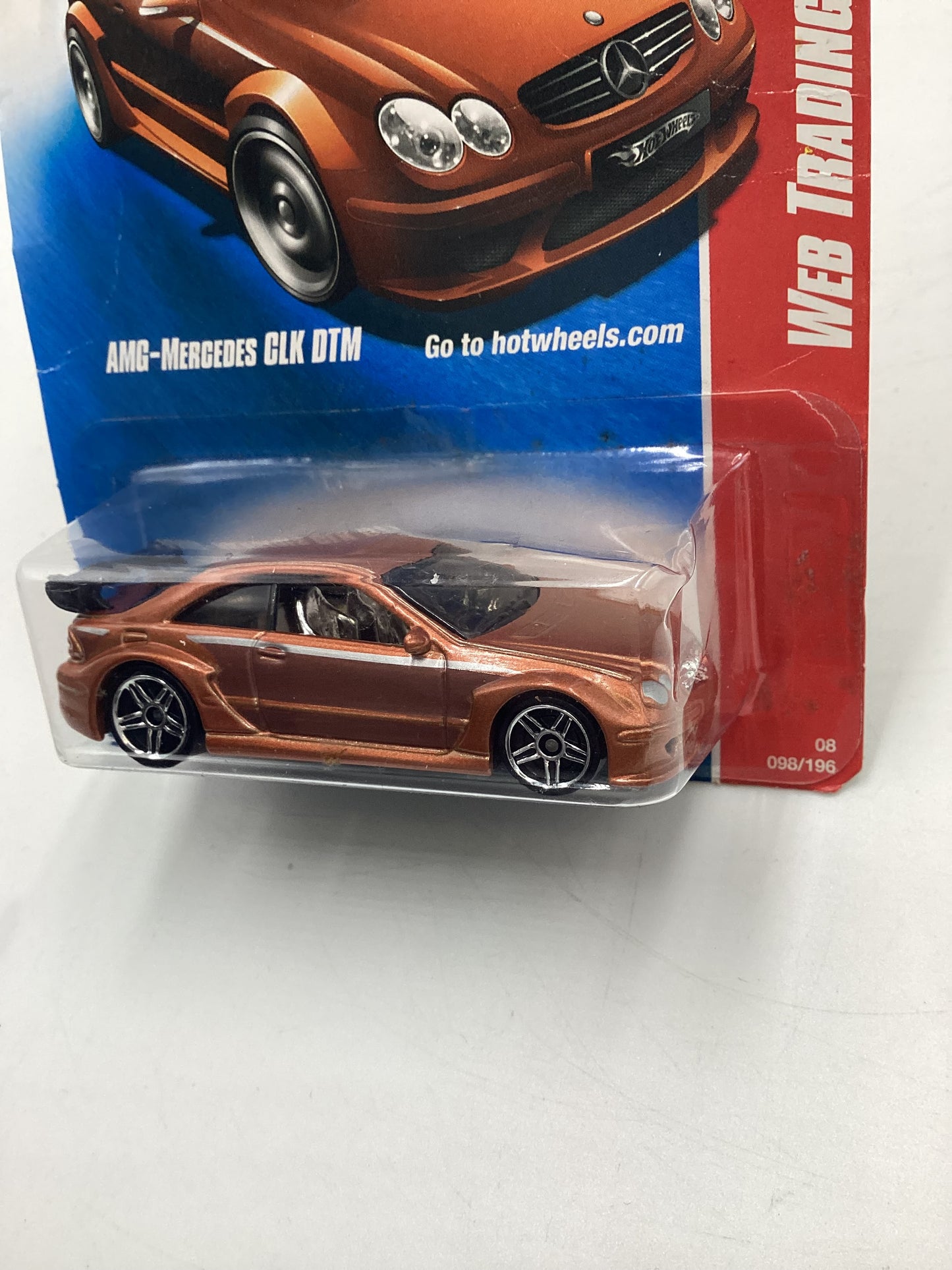 2008 Hot Wheels Web Trading Cars #98 AMG Mercedes CLK DTM Copper Bad Card