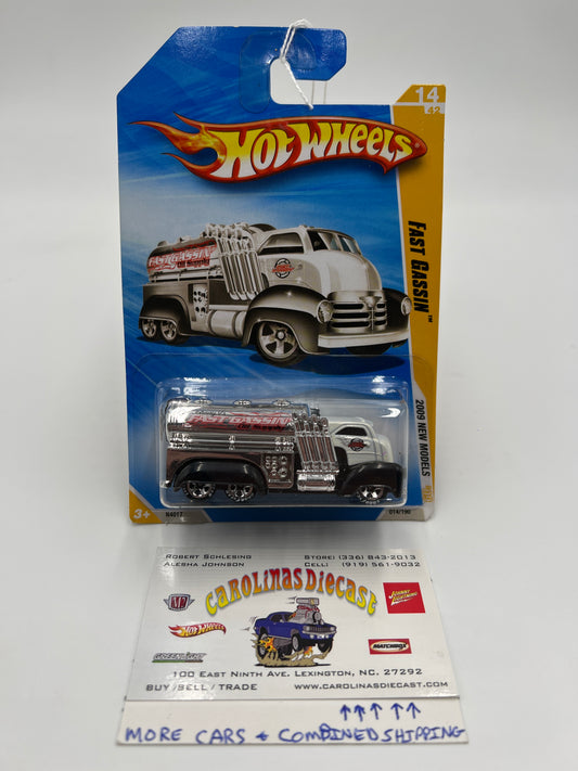 2009 Hot Wheels New Models Walmart Exclusive #14 Fast Gassin White Goodyear Tires 235B