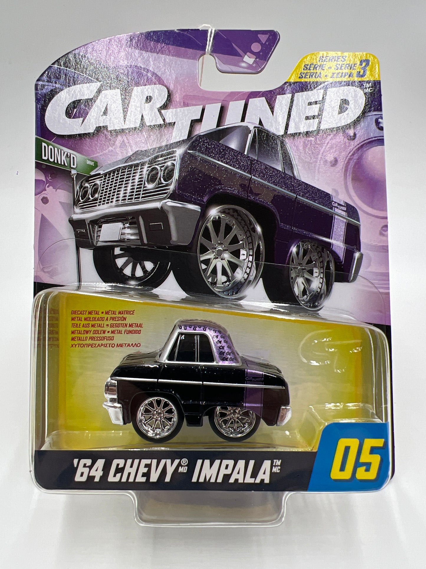 2025 MGA Car Tuned Series 3 #5 64 Chevy Impala Black/Purple 179E