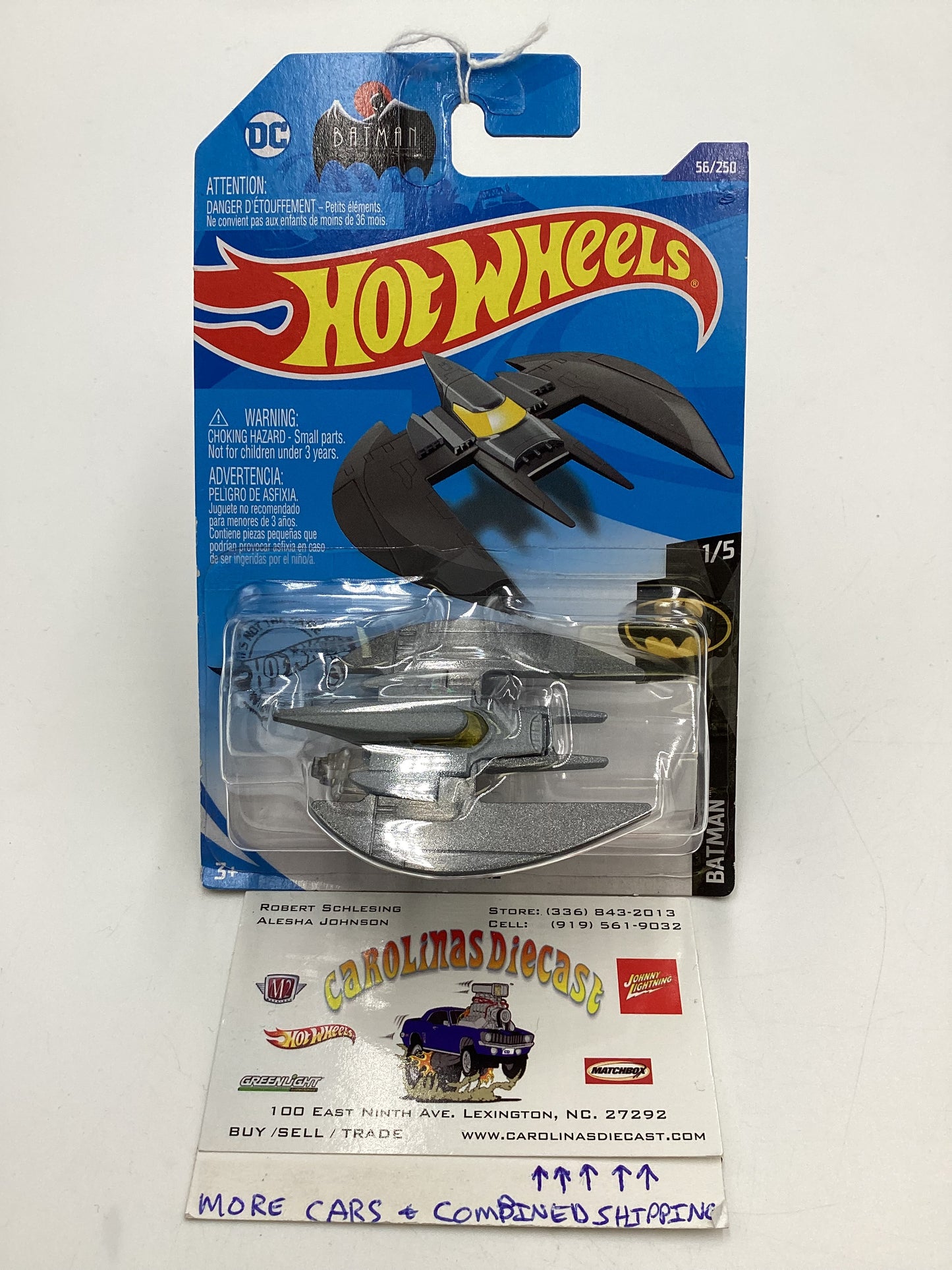 2020 Hot Wheels Batman #56 Batplane Gray 120C