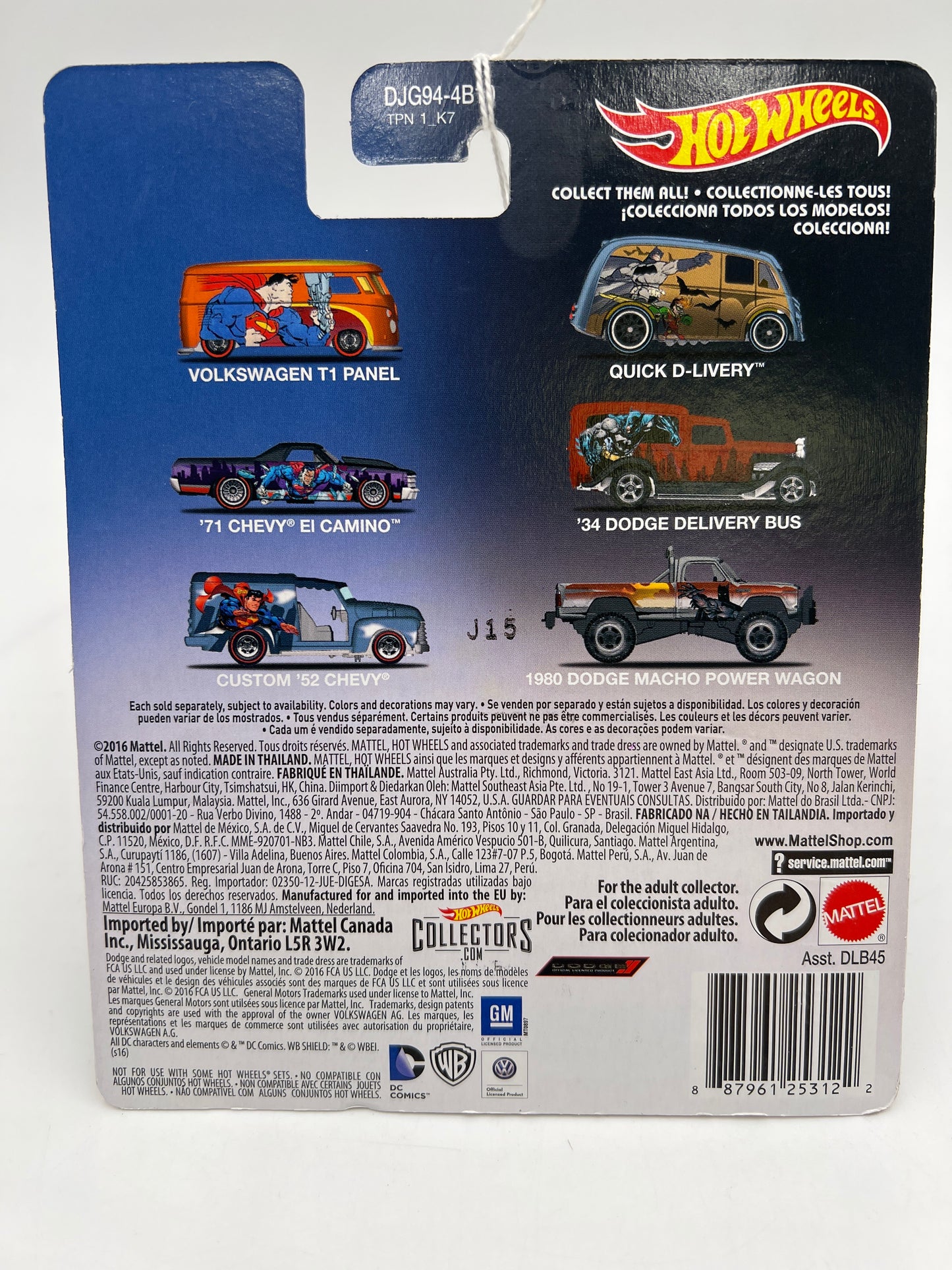 Hot Wheels Pop Culture DC Comics 34 Dodge Delivery Bus 270H