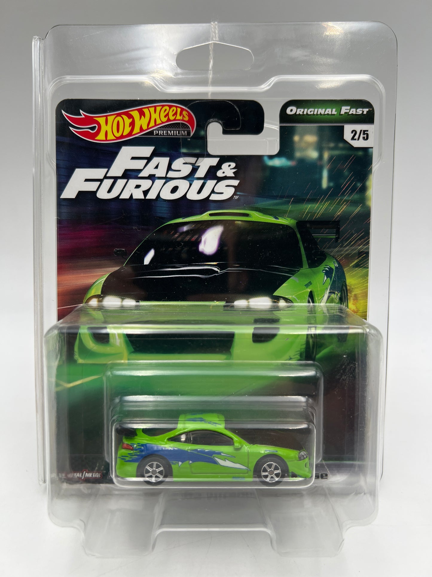 Hot Wheels Fast & Furious Original Fast #2 95 Mitsubishi Eclipse Green W/Protector