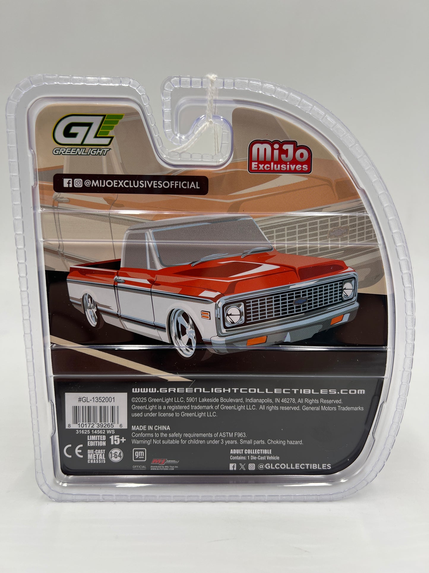 Greenlight Mijo Exclusives 1972 Chevrolet C10 Short Bed Orange 188D