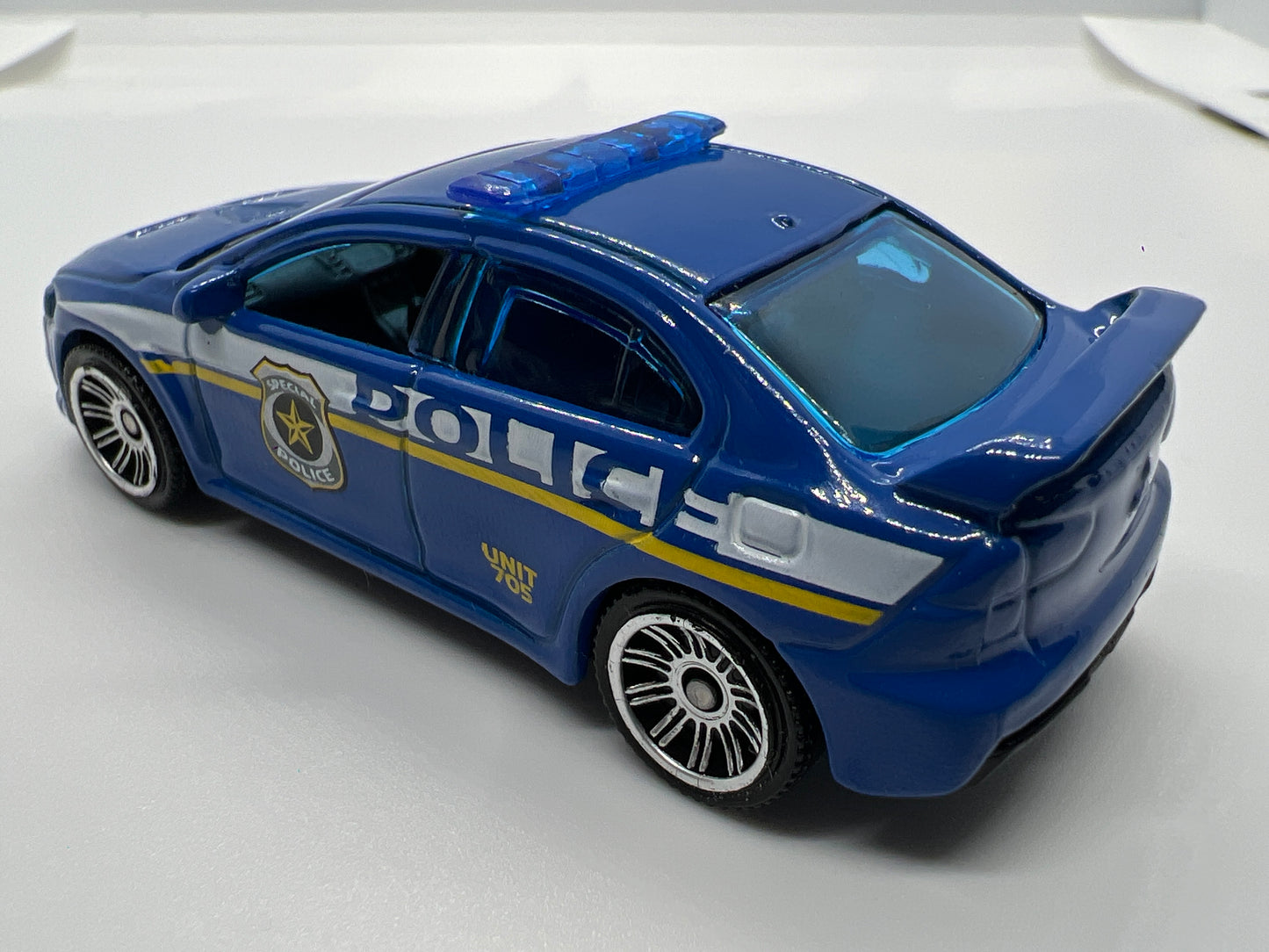 Matchbox 1/64 2010 Mitsubishi Lancer X Blue Police Loose