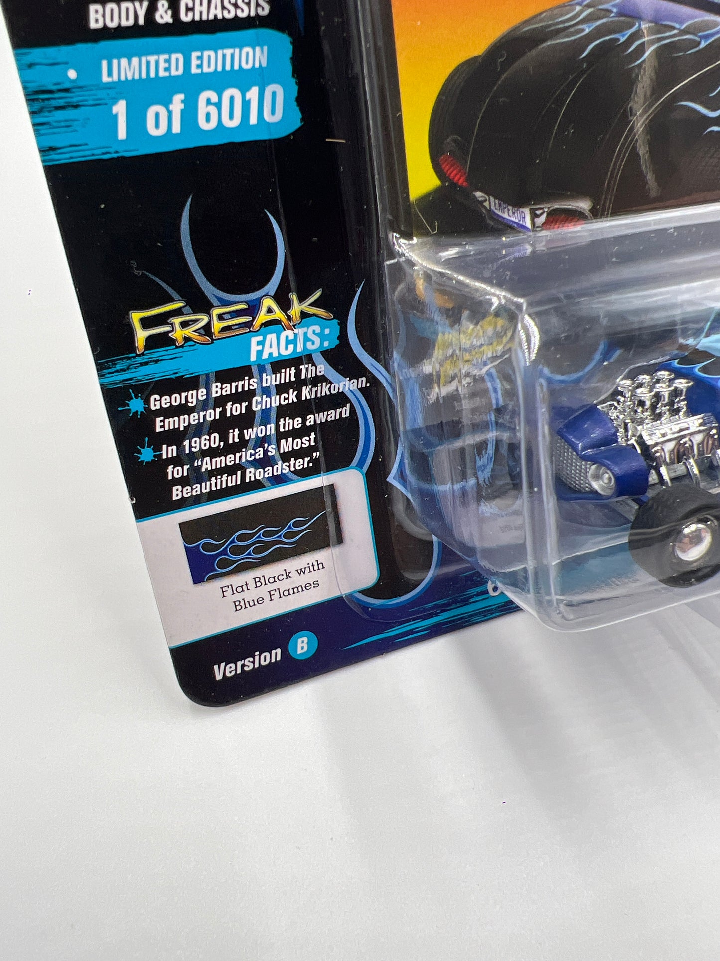 Johnny Lightning Street Freaks Black With Flames Release 2 Version B George Barris Emperor Matte Black/Blue 230F