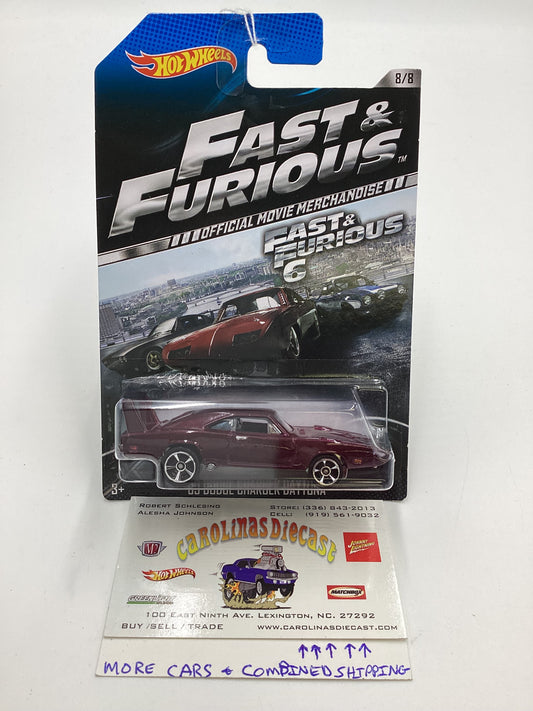 2014 Hot Wheels Fast & Furious 6 #8 69 Dodge Charger Daytona Dark Red 71G