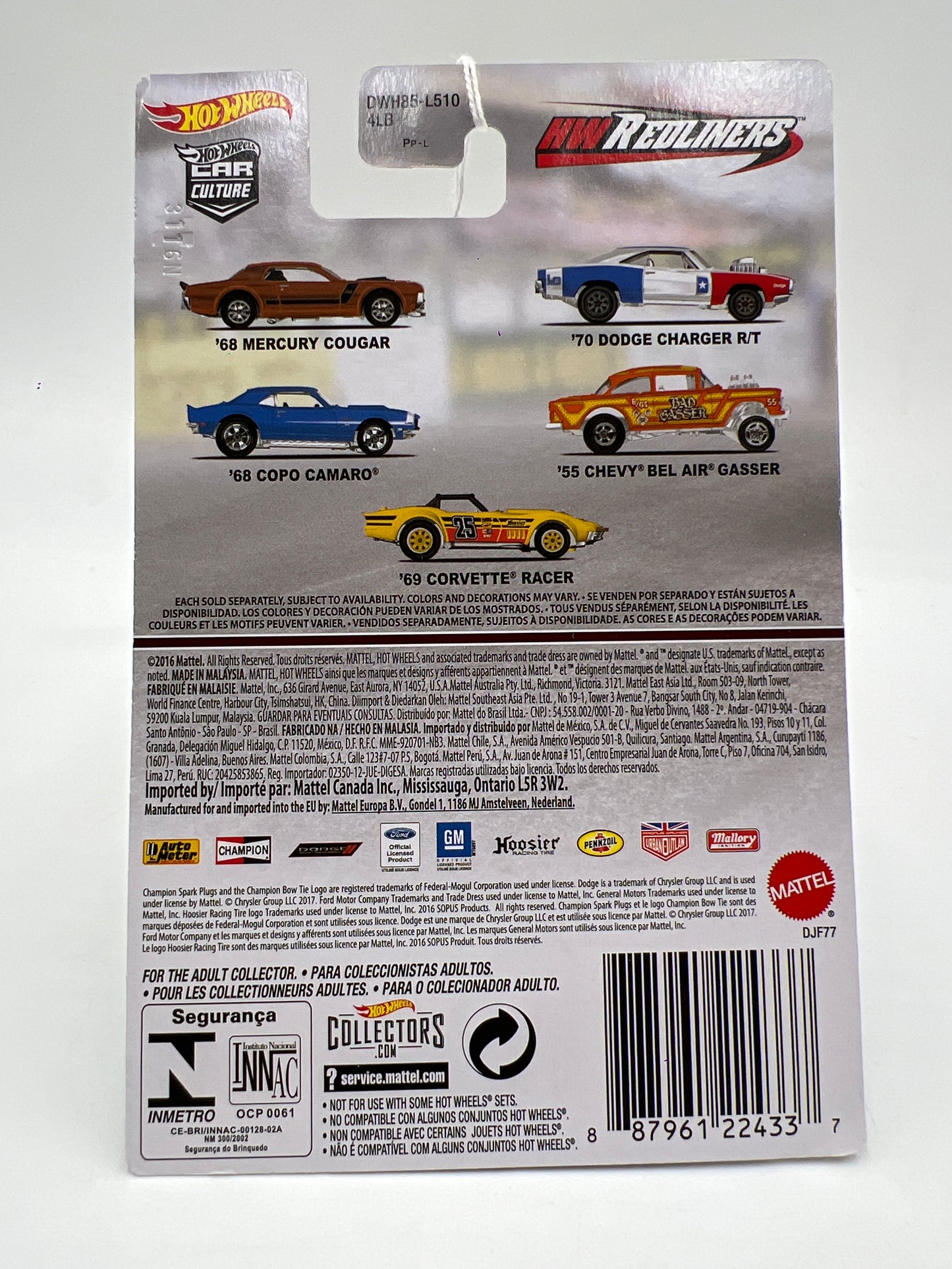 Hot Wheels Car Culture Redliners #3 68 Copo Camaro Blue 244L