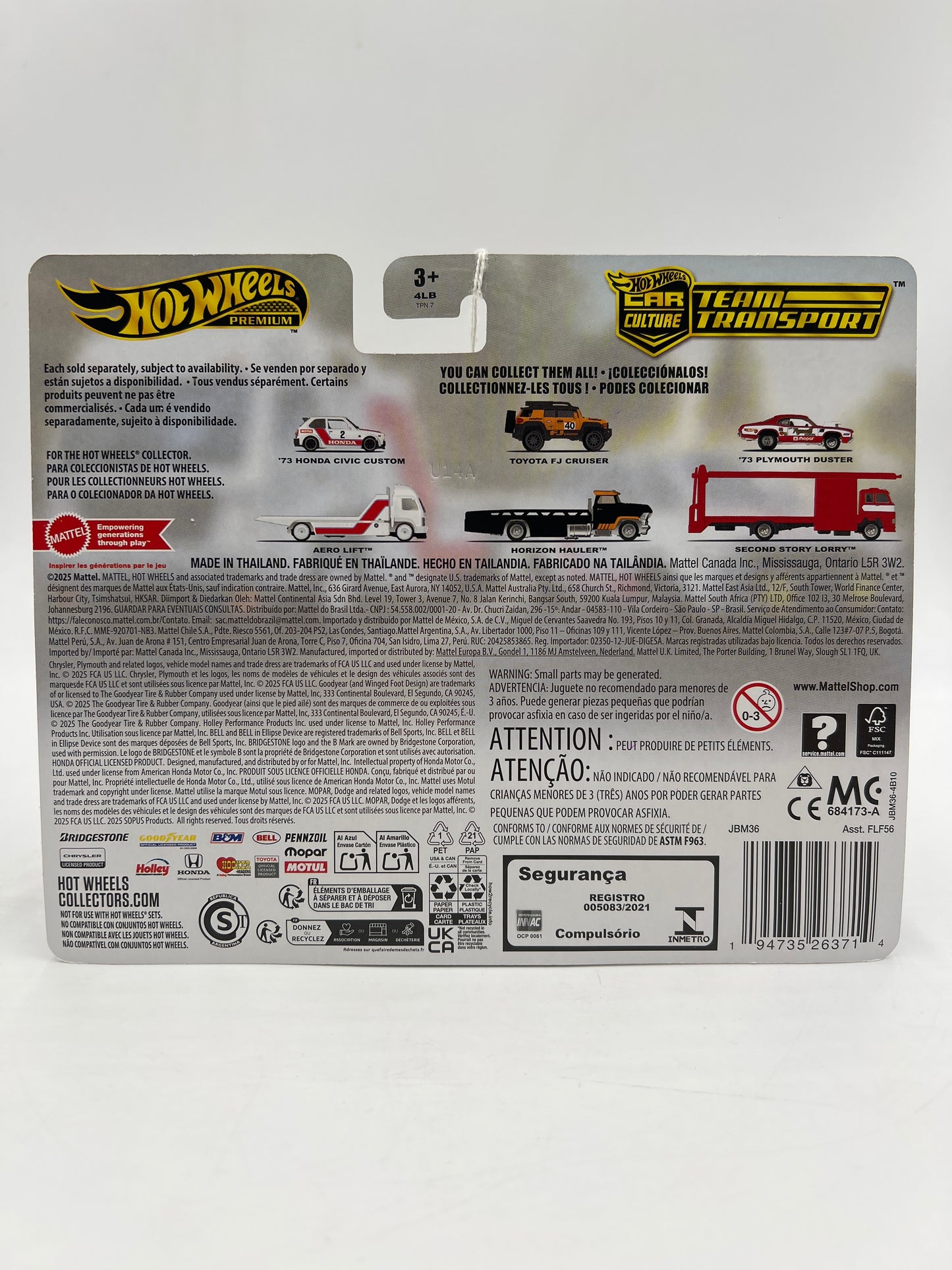 2025 Hot Wheels Car Culture Team Transport #80 73 Honda Civic Custom & Aero Lift 280G