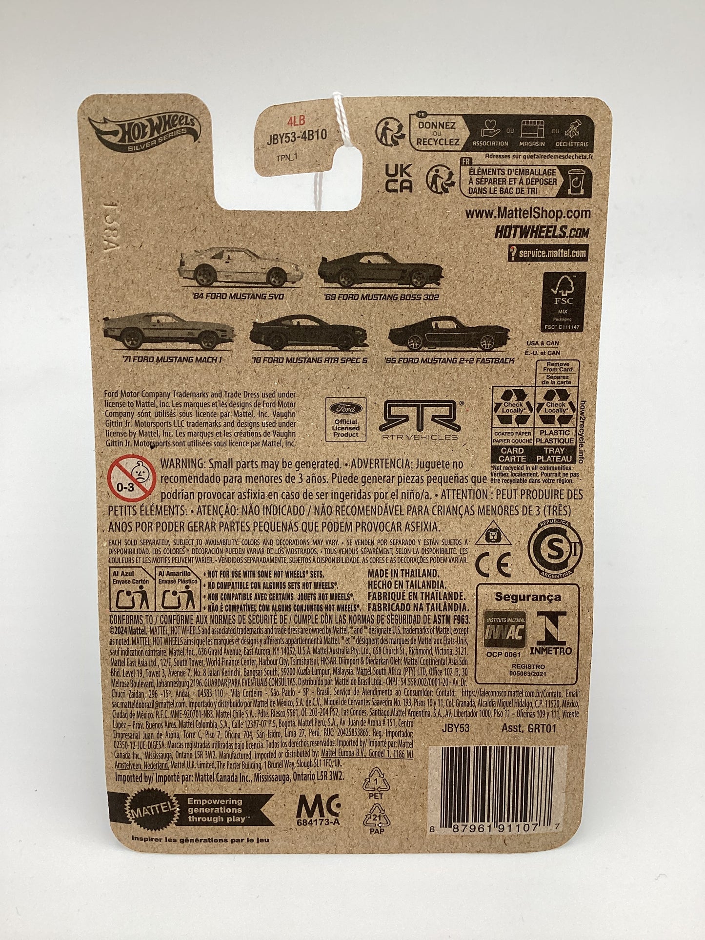 2024 Hot Wheels Silver Series 60 Years Mustang #4 18 Ford Mustang RTR Spec 5 Gray 151D