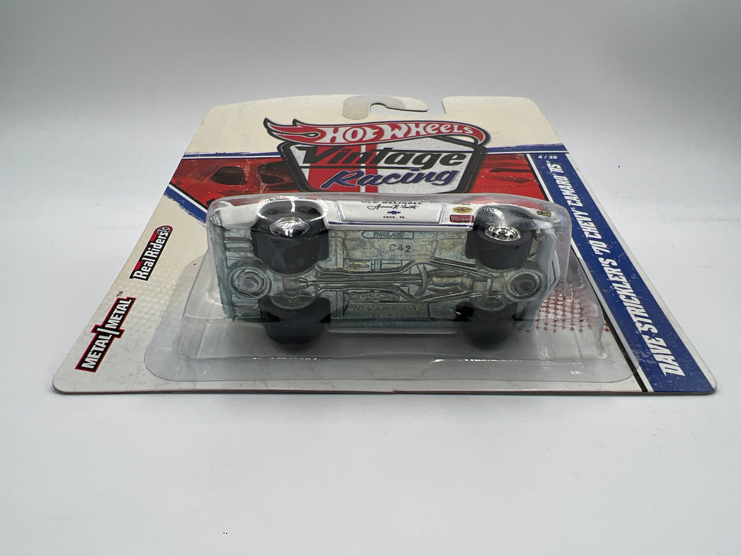 Hot Wheels Premium Vintage Racing #4 Dave Stricklers 70 Chevy Camaro RS White W/Protector