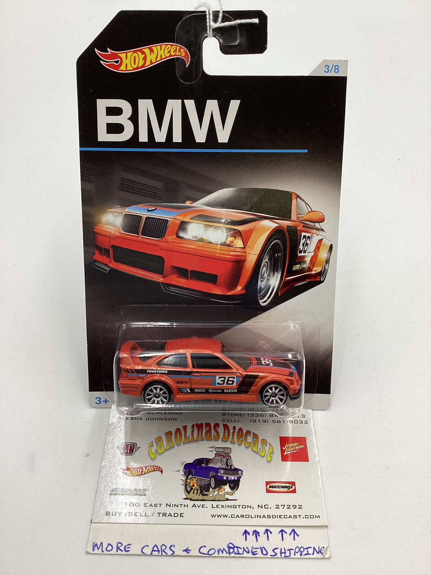 Hot Wheels BMW Series #3 BMW E36 M3 Race Orange Walmart Exclusive SR